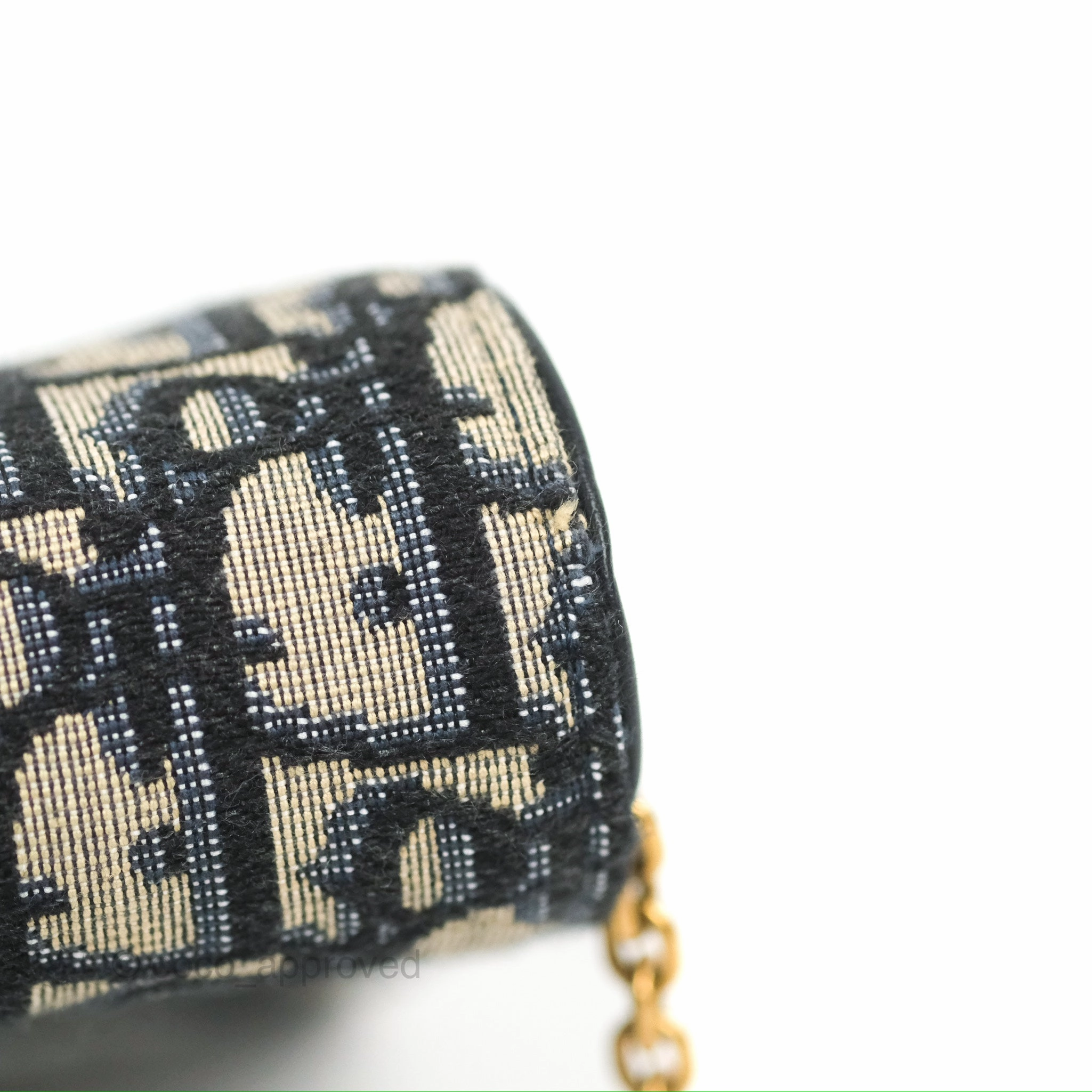 Christian Dior Saddle Chain Pouch Navy Oblique Jacquard