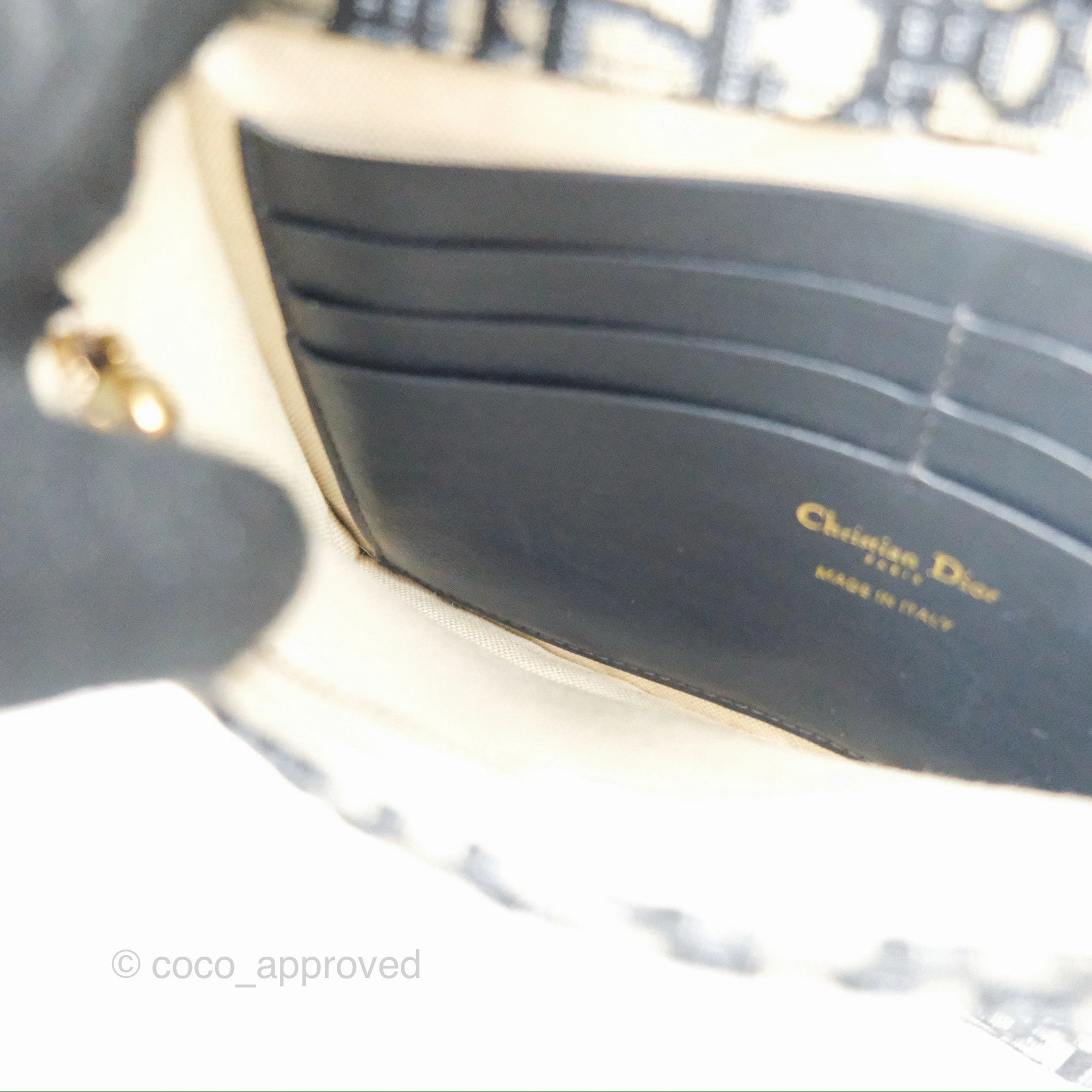 Christian Dior Saddle Chain Pouch Navy Oblique Jacquard