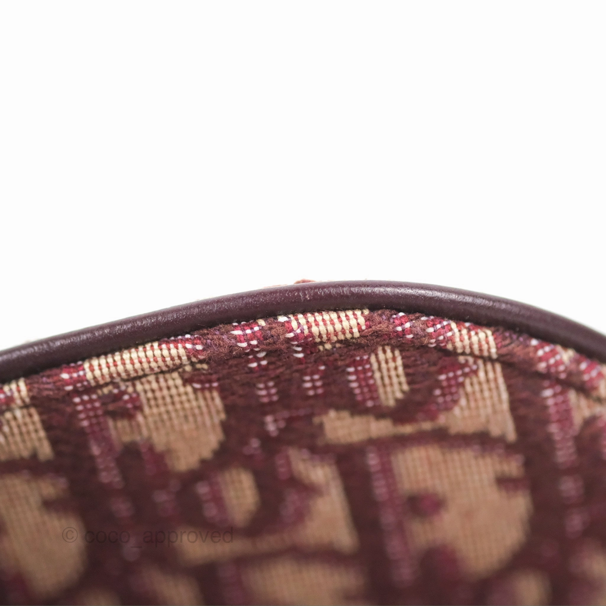 Christian Dior Saddle Chain Pouch Red Oblique Jacquard