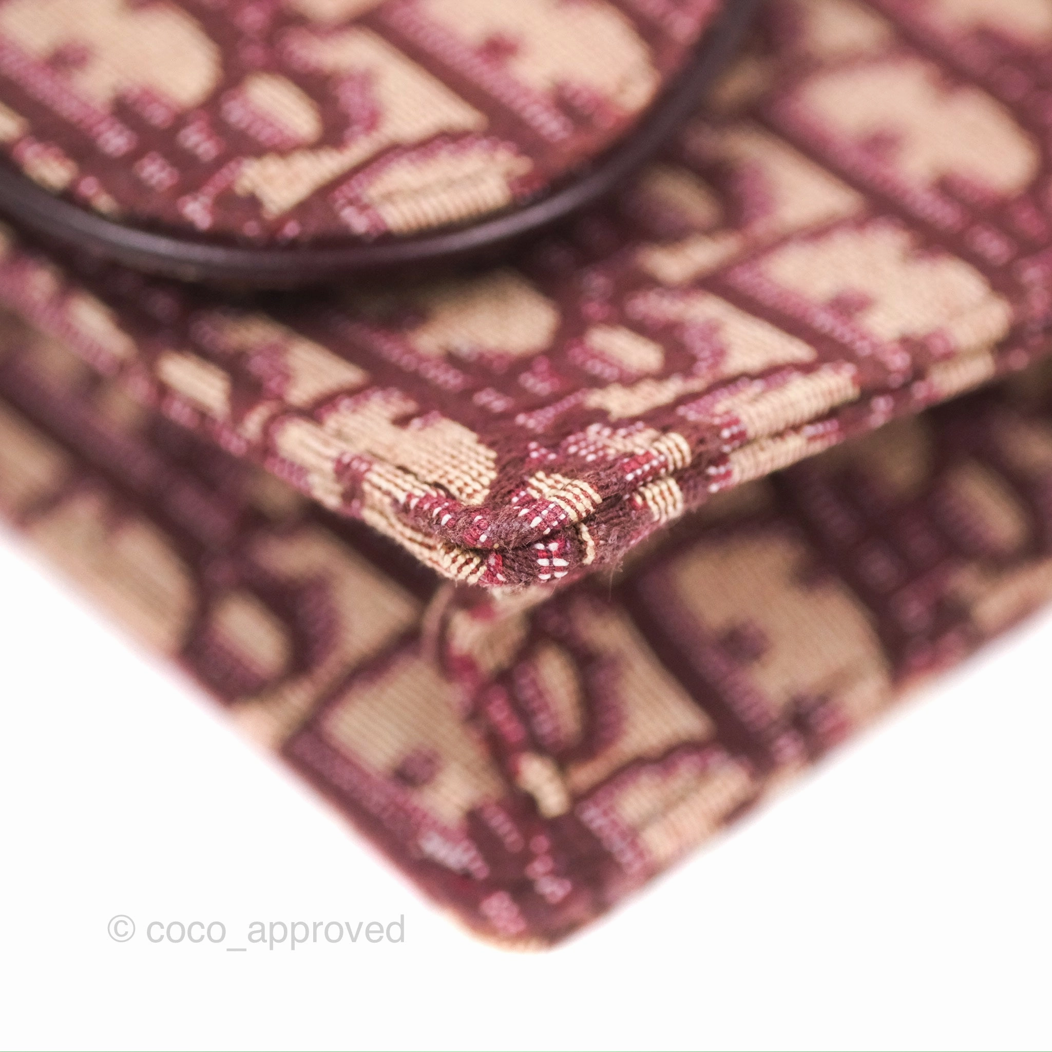 Christian Dior Saddle Chain Pouch Red Oblique Jacquard