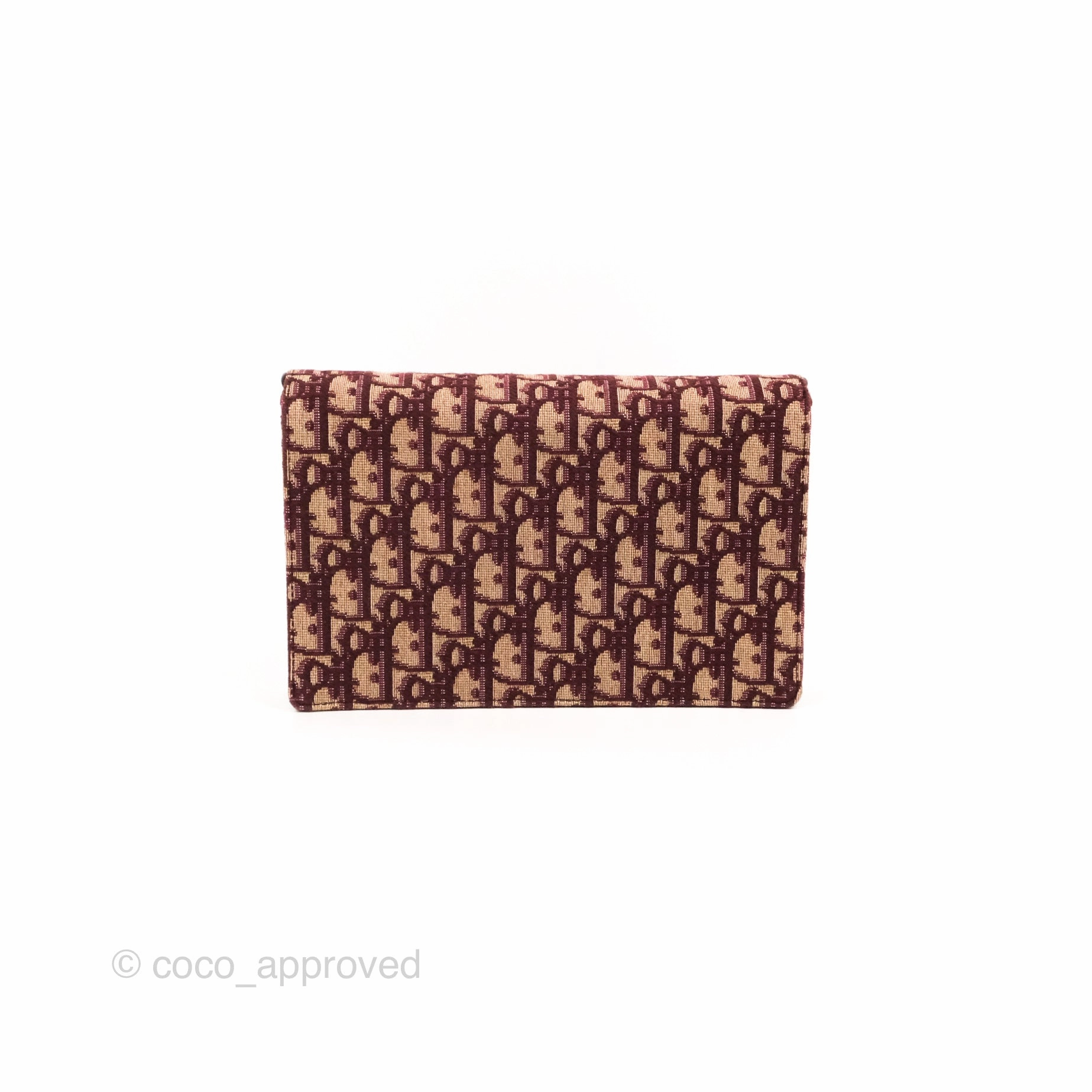 Christian Dior Saddle Chain Pouch Red Oblique Jacquard