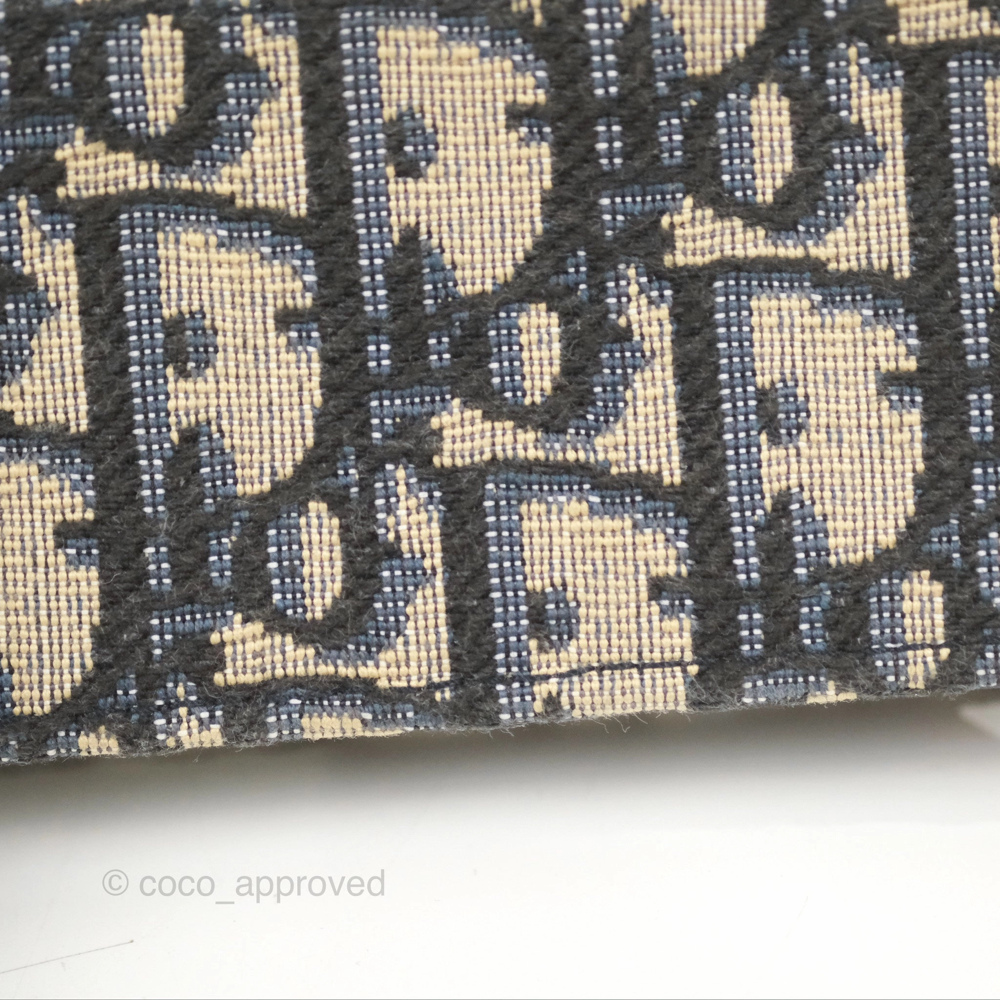 Christian Dior Saddle Flap Card Holder Blue Dior Oblique Jacquard
