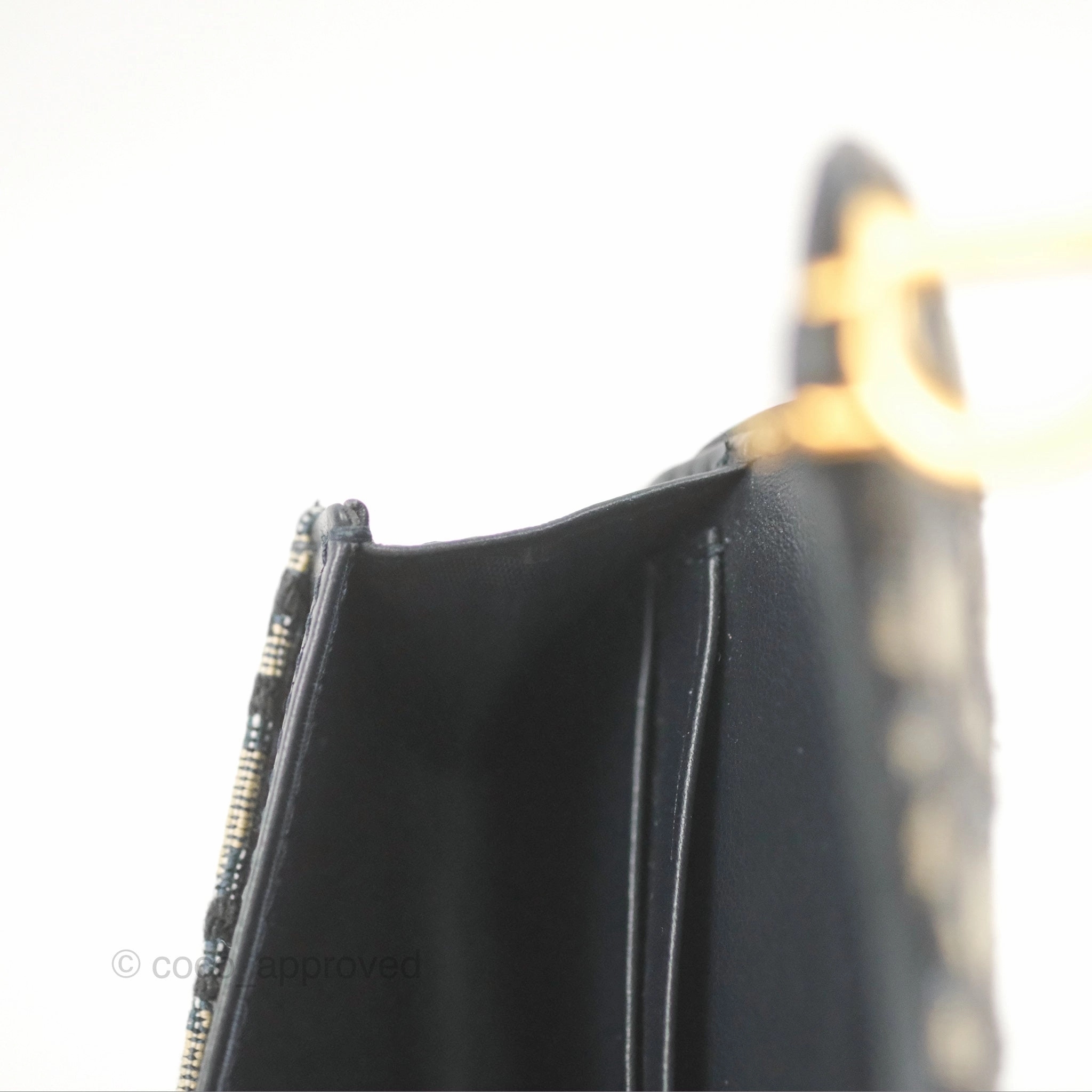 Christian Dior Saddle Flap Card Holder Blue Dior Oblique Jacquard