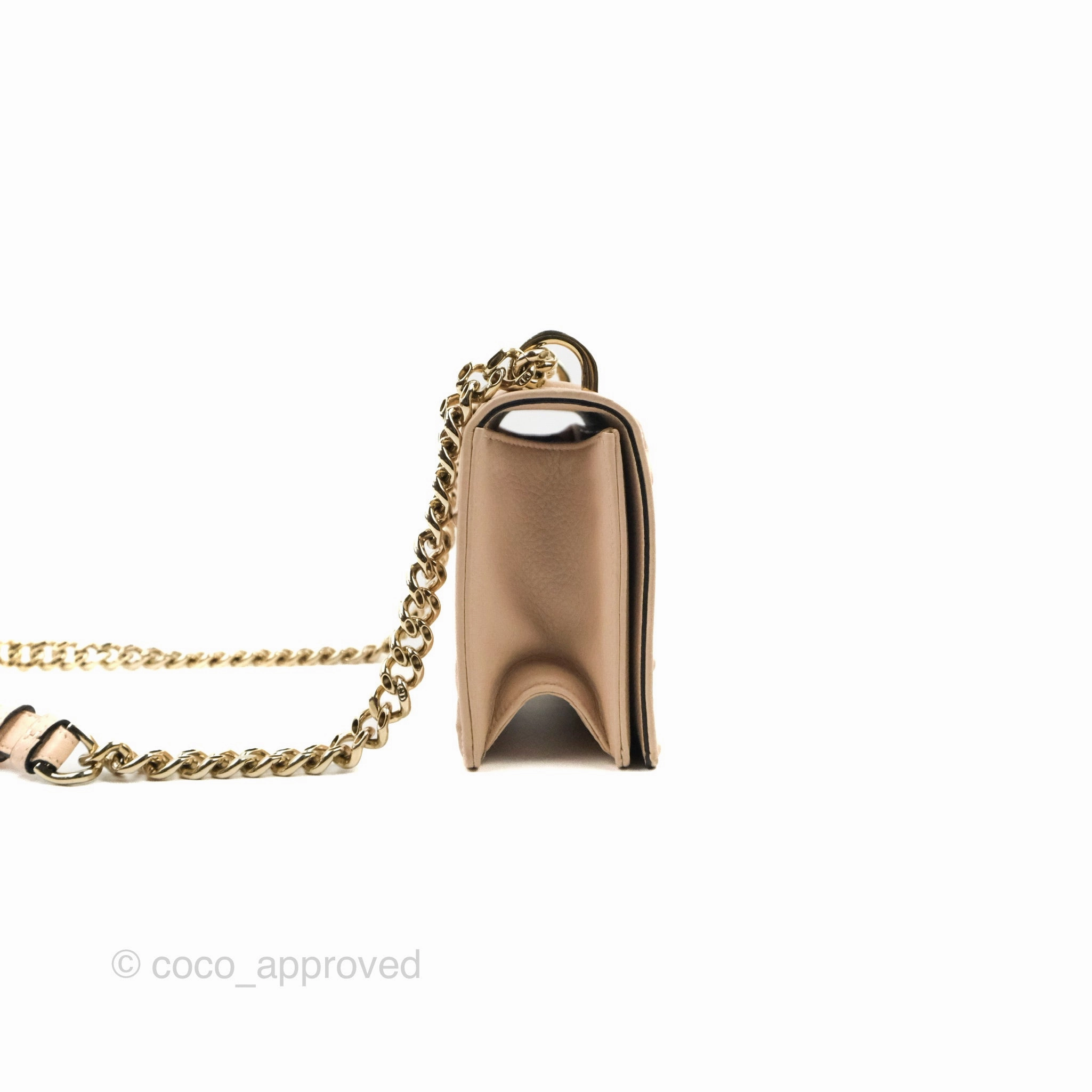 Christian Dior Small Diorama Calfskin Flap Bag Nude Pink Gold Hardware