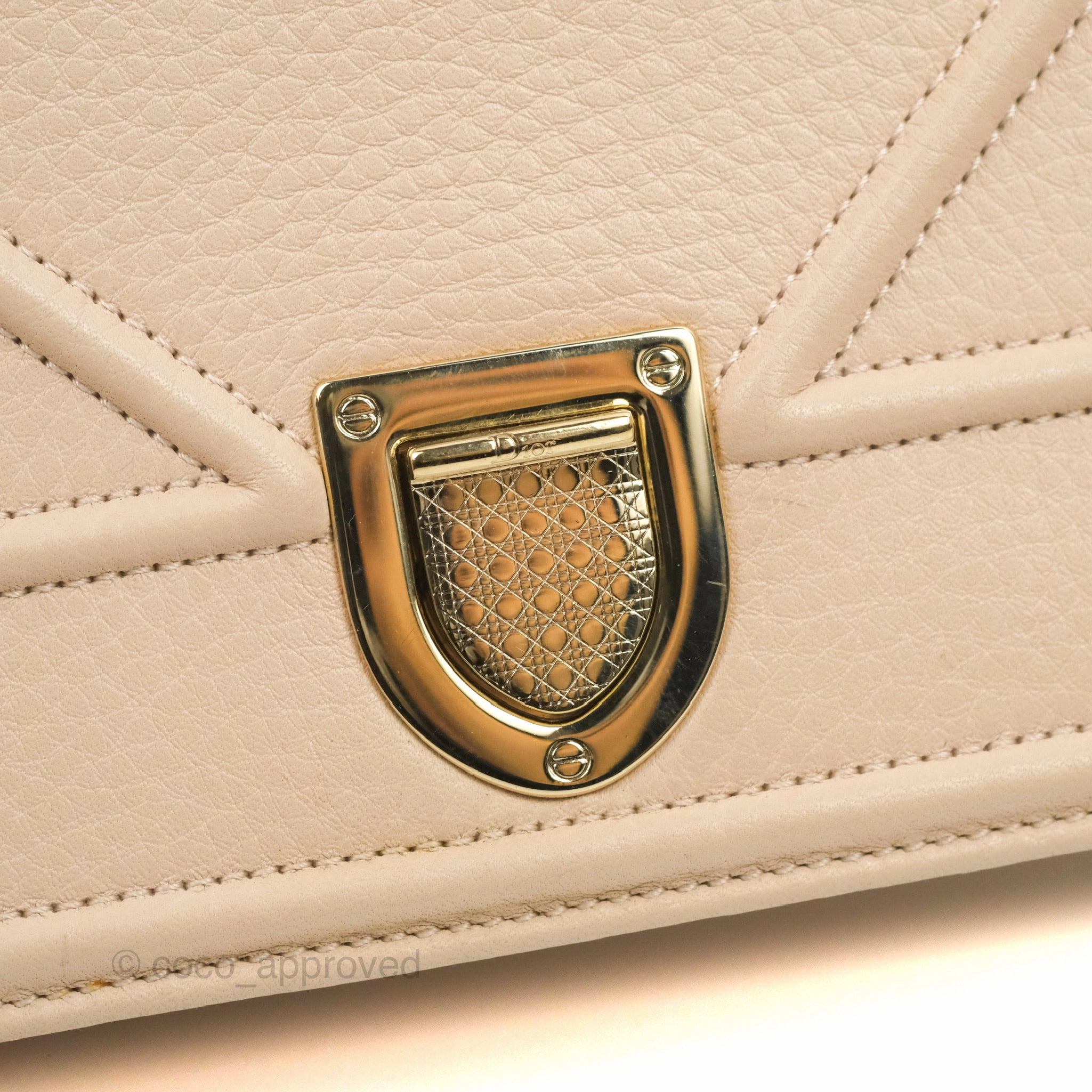 Christian Dior Small Diorama Calfskin Flap Bag Nude Pink Gold Hardware
