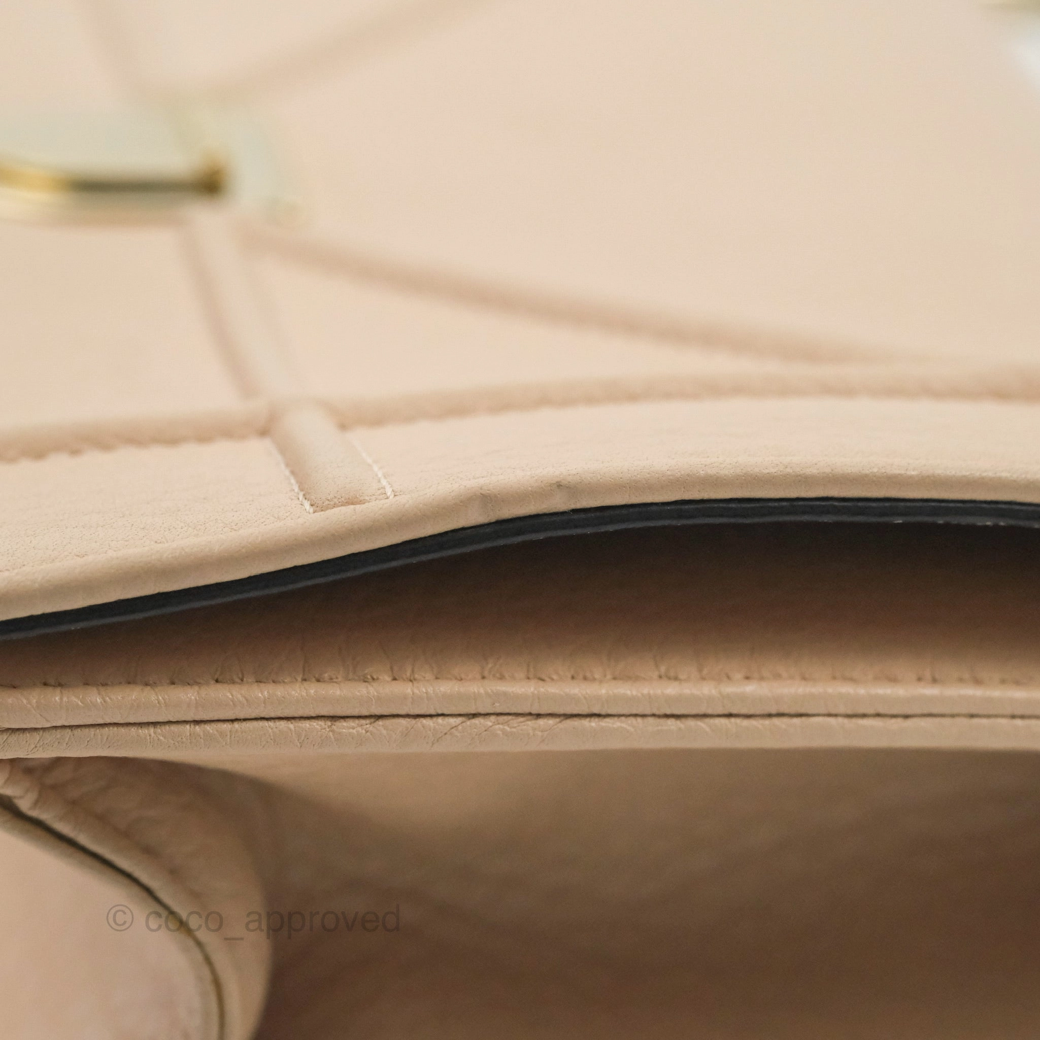 Christian Dior Small Diorama Calfskin Flap Bag Nude Pink Gold Hardware