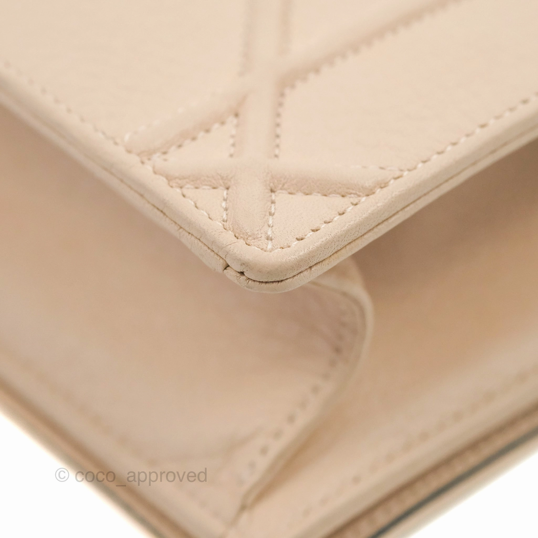 Christian Dior Small Diorama Calfskin Flap Bag Nude Pink Gold Hardware