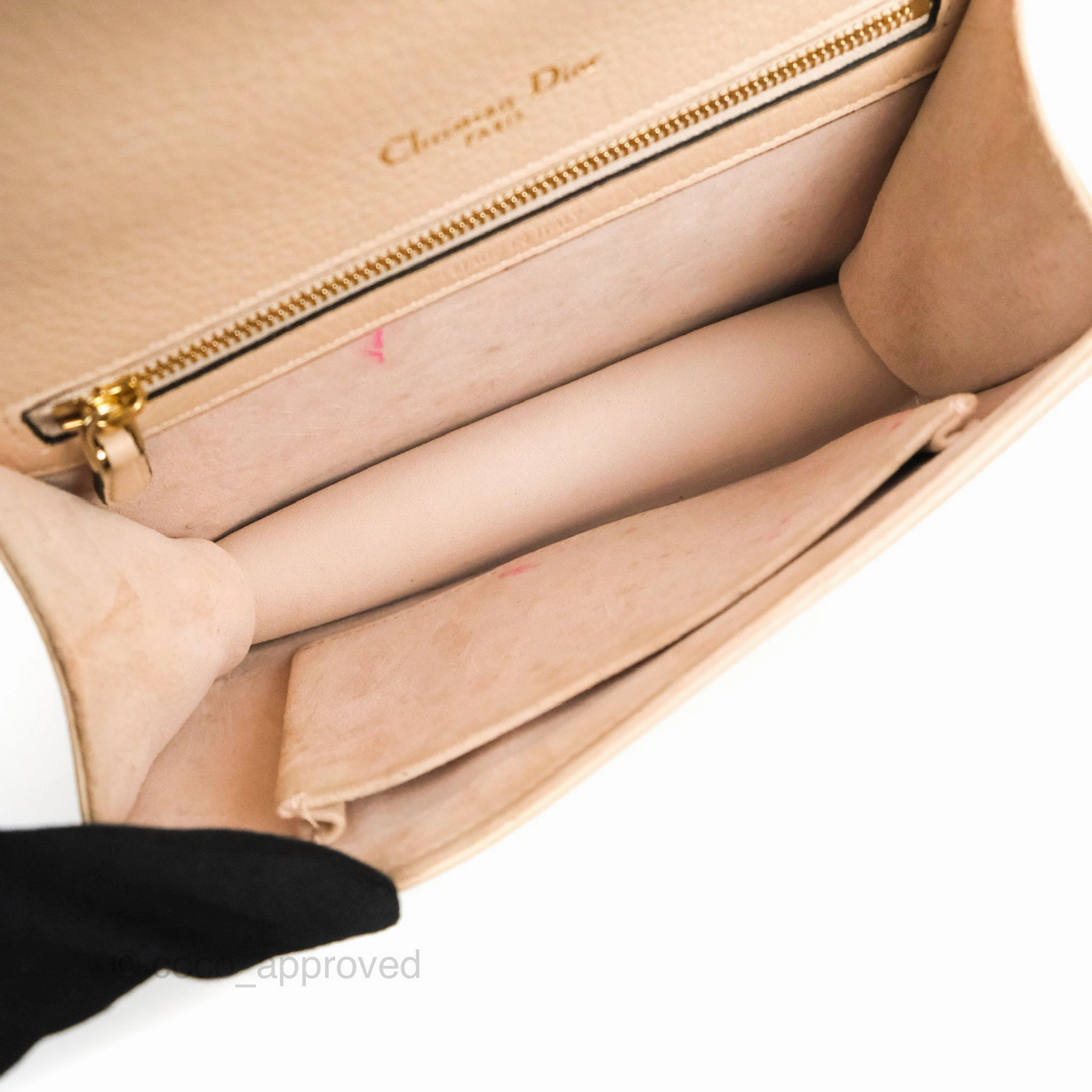 Christian Dior Small Diorama Calfskin Flap Bag Nude Pink Gold Hardware