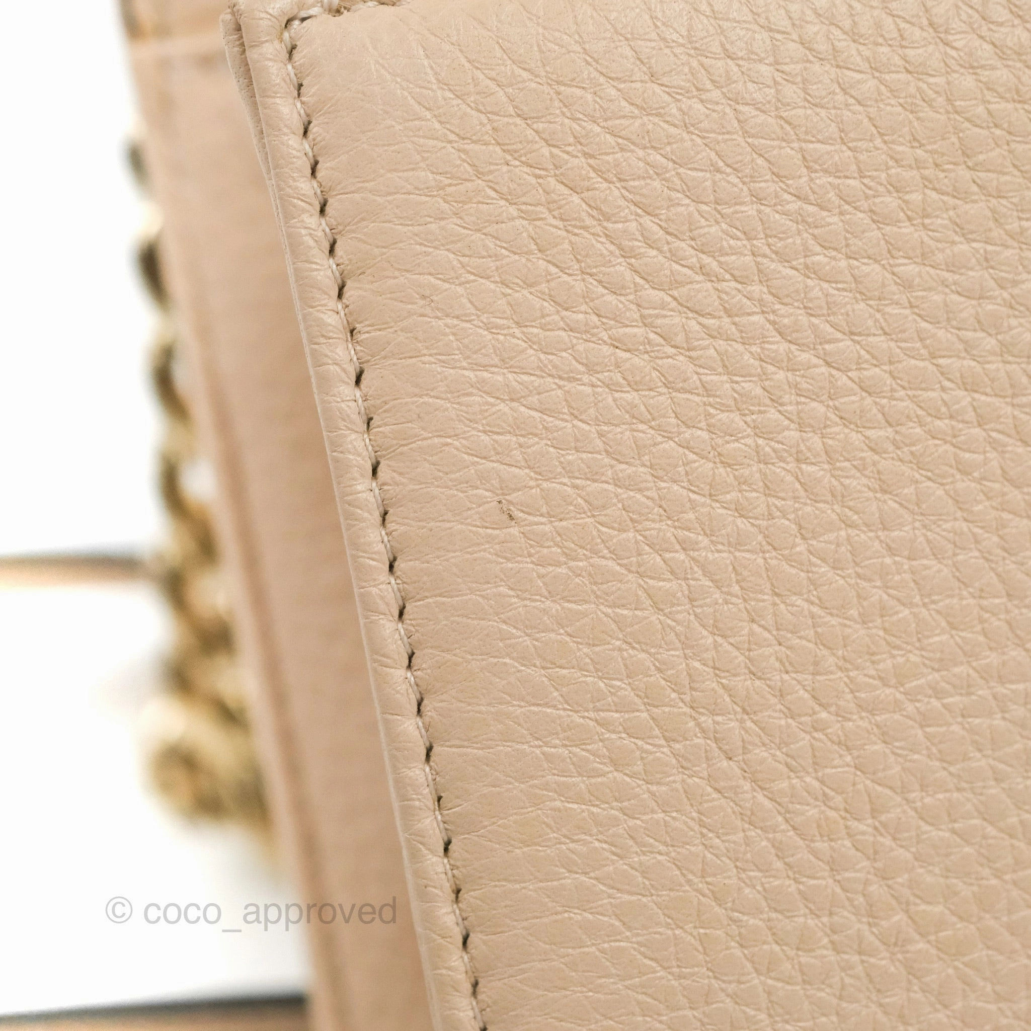 Christian Dior Small Diorama Calfskin Flap Bag Nude Pink Gold Hardware