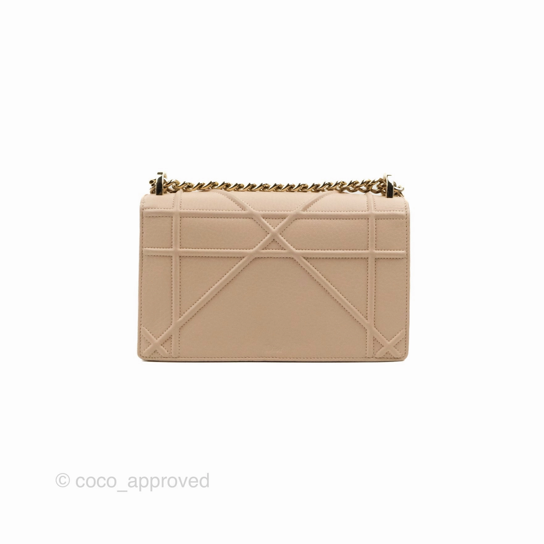 Christian Dior Small Diorama Calfskin Flap Bag Nude Pink Gold Hardware