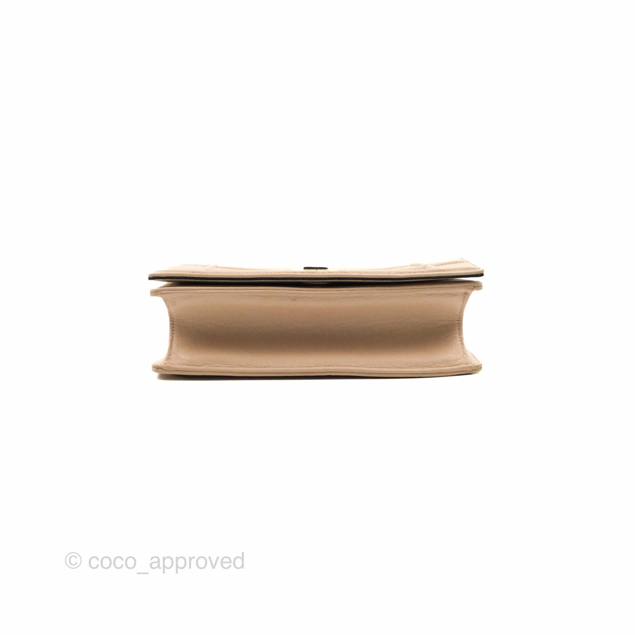 Christian Dior Small Diorama Calfskin Flap Bag Nude Pink Gold Hardware