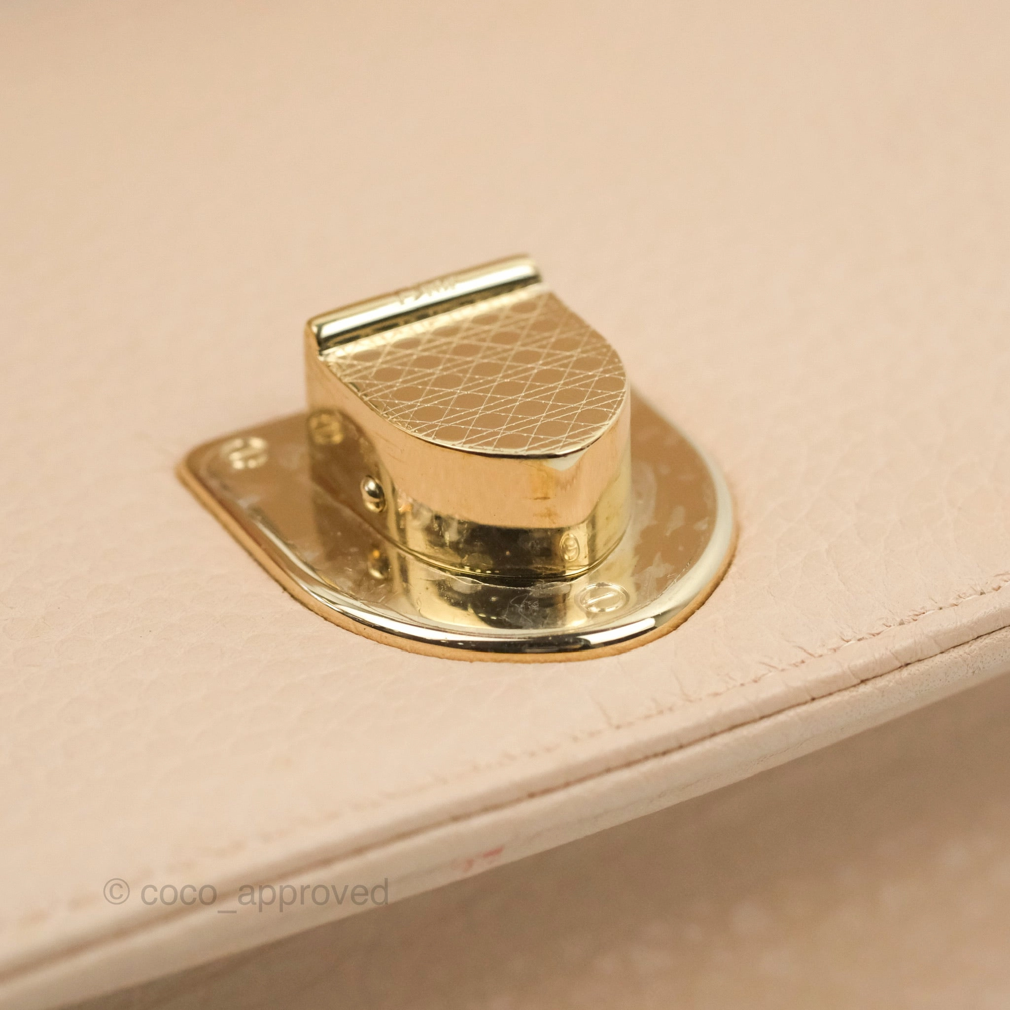 Christian Dior Small Diorama Calfskin Flap Bag Nude Pink Gold Hardware