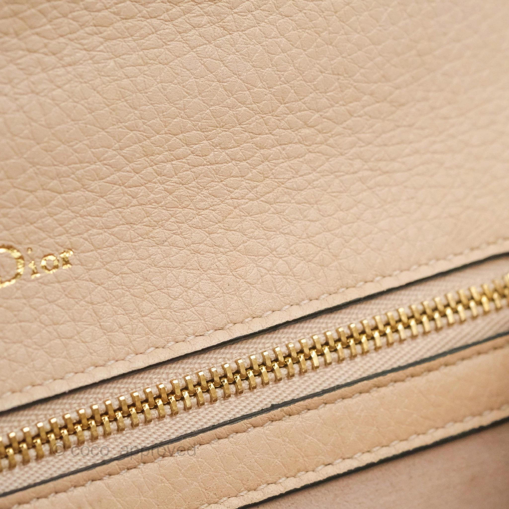 Christian Dior Small Diorama Calfskin Flap Bag Nude Pink Gold Hardware
