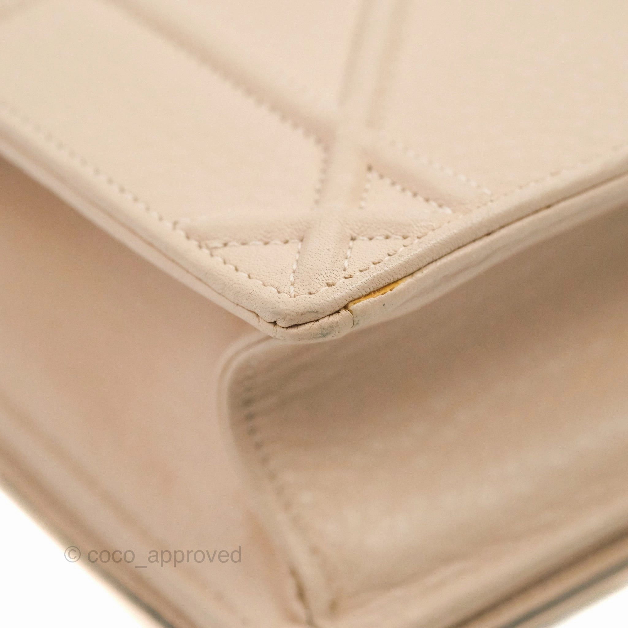 Christian Dior Small Diorama Calfskin Flap Bag Nude Pink Gold Hardware