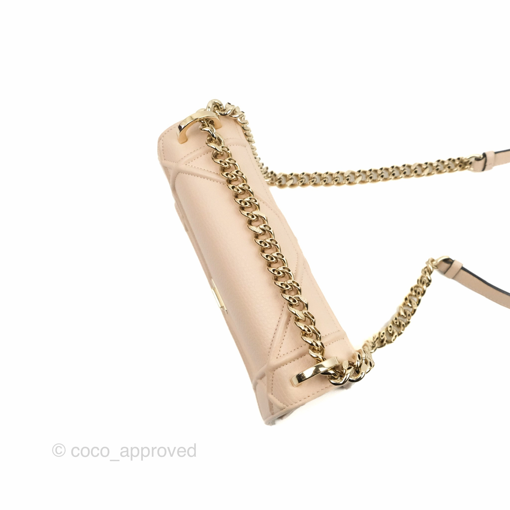 Christian Dior Small Diorama Calfskin Flap Bag Nude Pink Gold Hardware