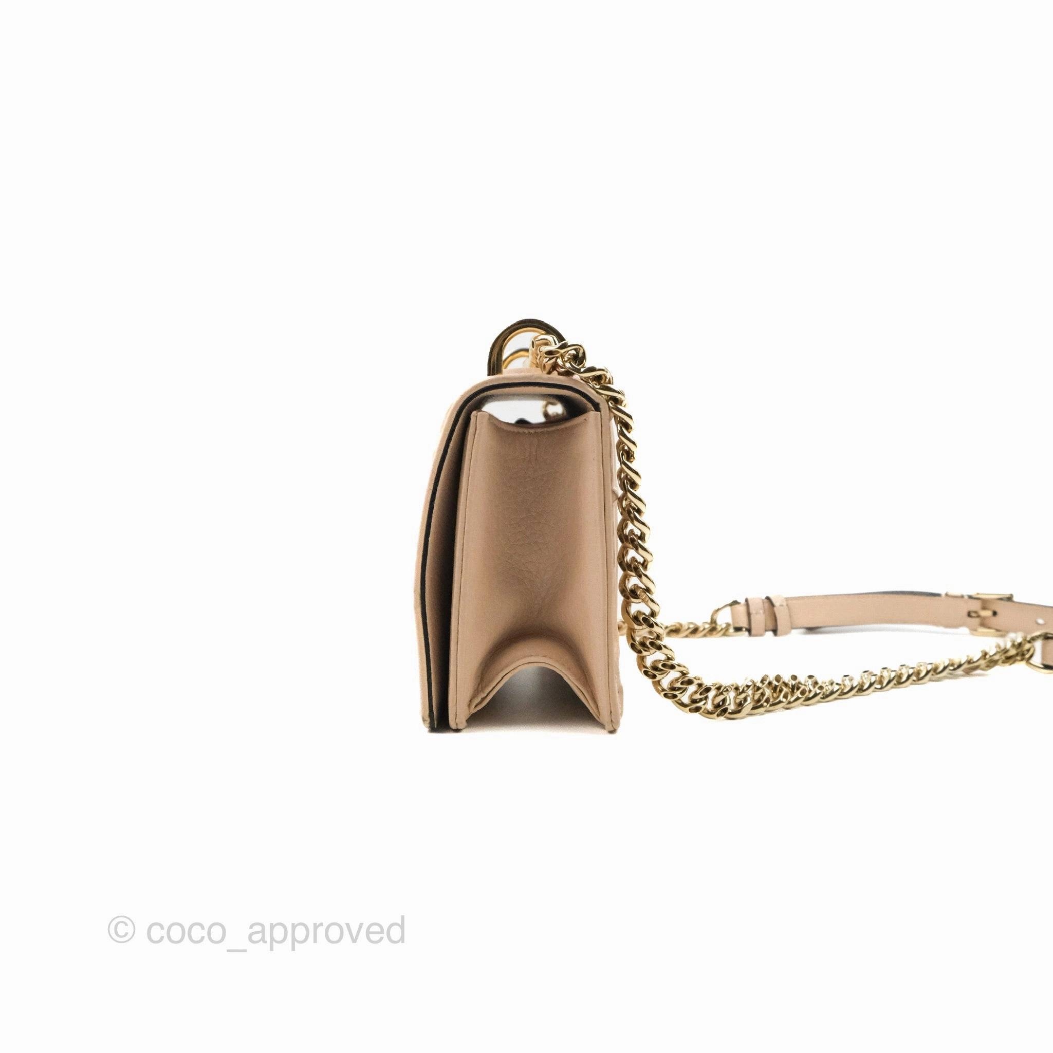 Christian Dior Small Diorama Calfskin Flap Bag Nude Pink Gold Hardware