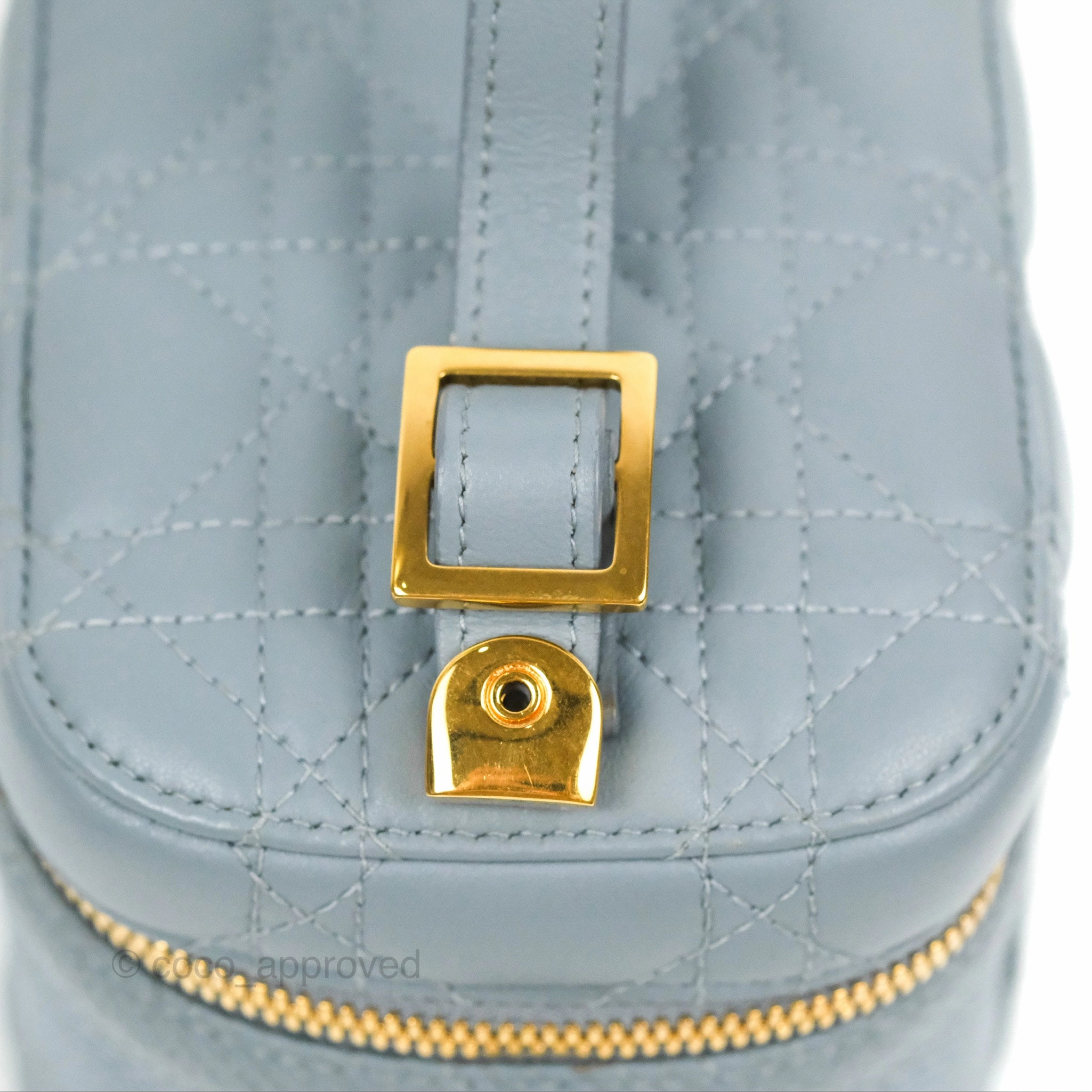 Christian Dior Small Diortravel Vanity Case Cloud Blue Lambskin Cannage