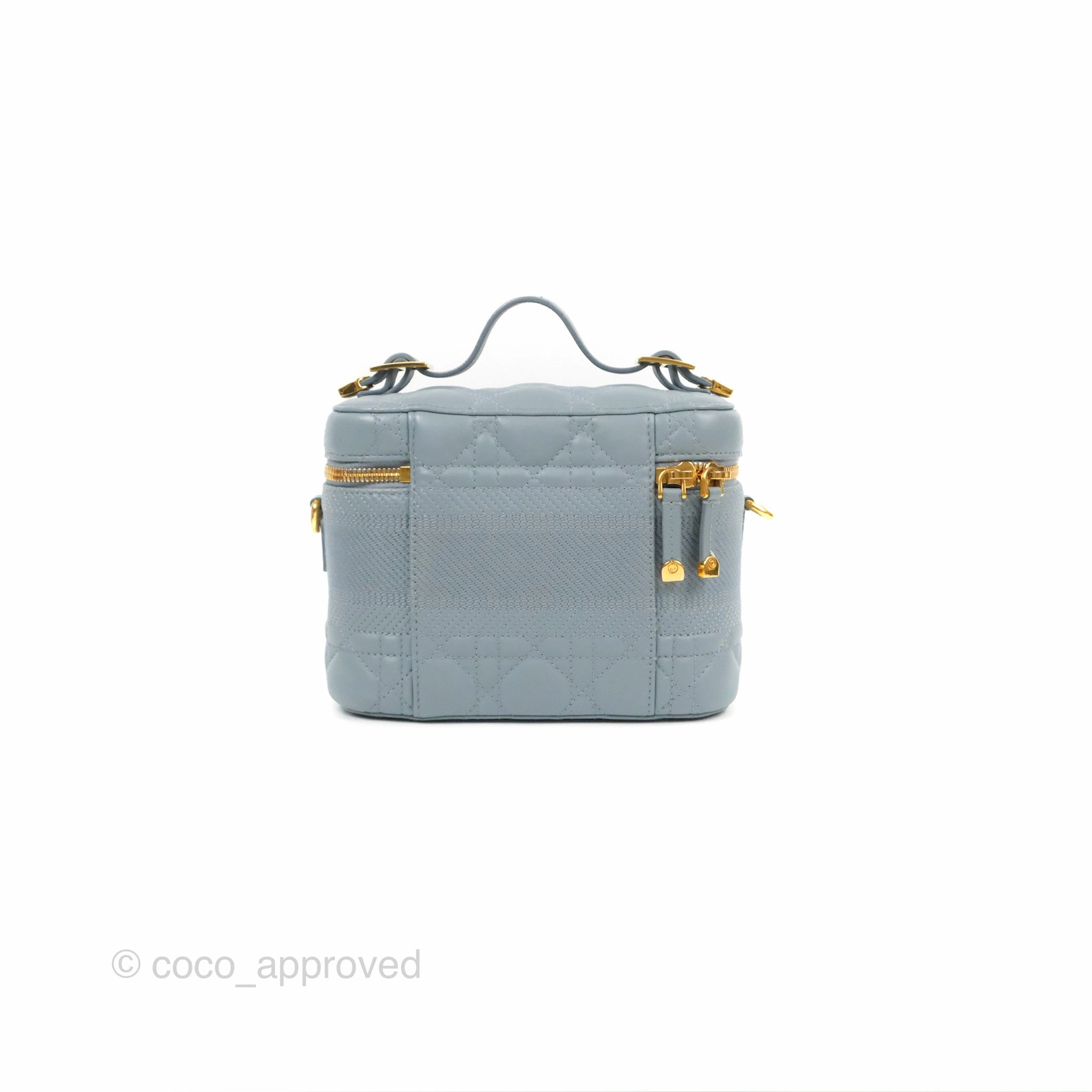 Christian Dior Small Diortravel Vanity Case Cloud Blue Lambskin Cannage