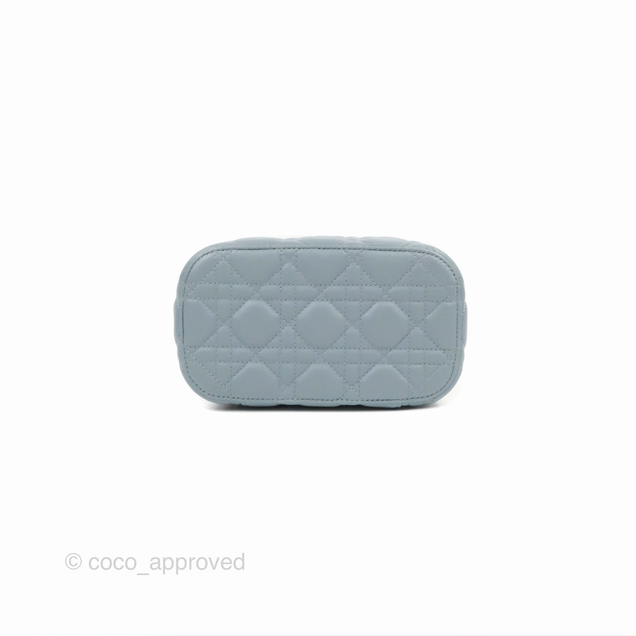 Christian Dior Small Diortravel Vanity Case Cloud Blue Lambskin Cannage