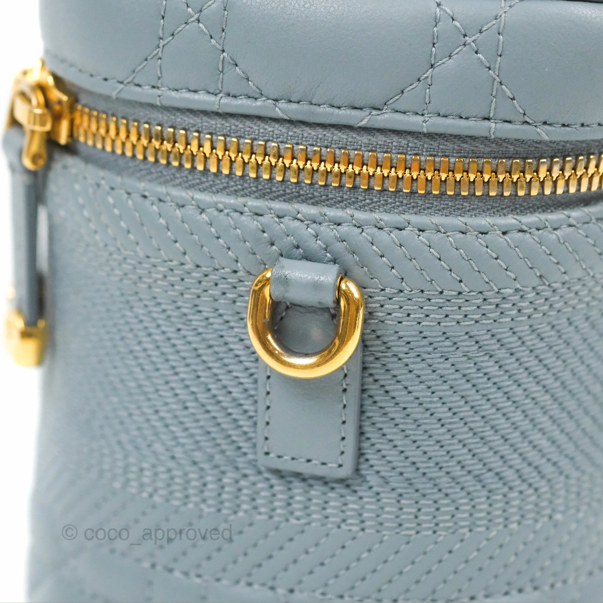 Christian Dior Small Diortravel Vanity Case Cloud Blue Lambskin Cannage