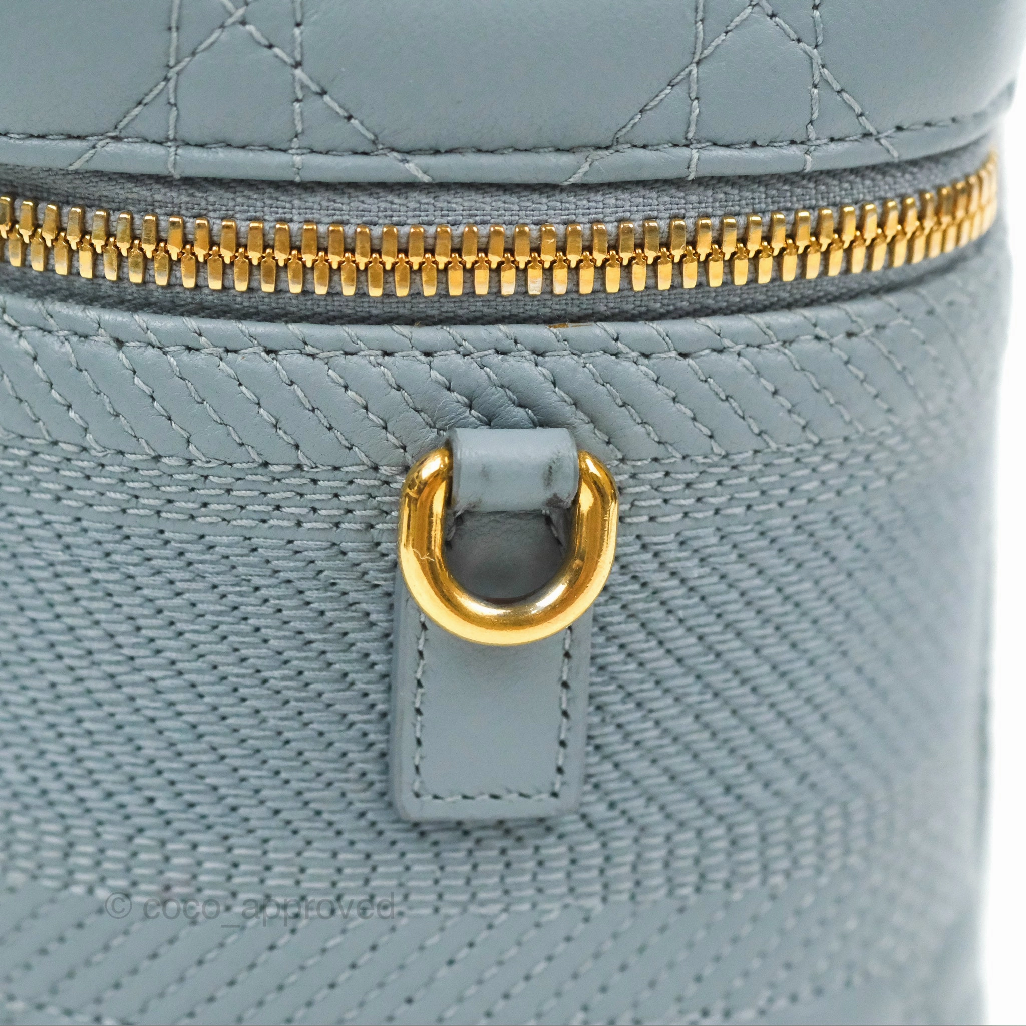 Christian Dior Small Diortravel Vanity Case Cloud Blue Lambskin Cannage