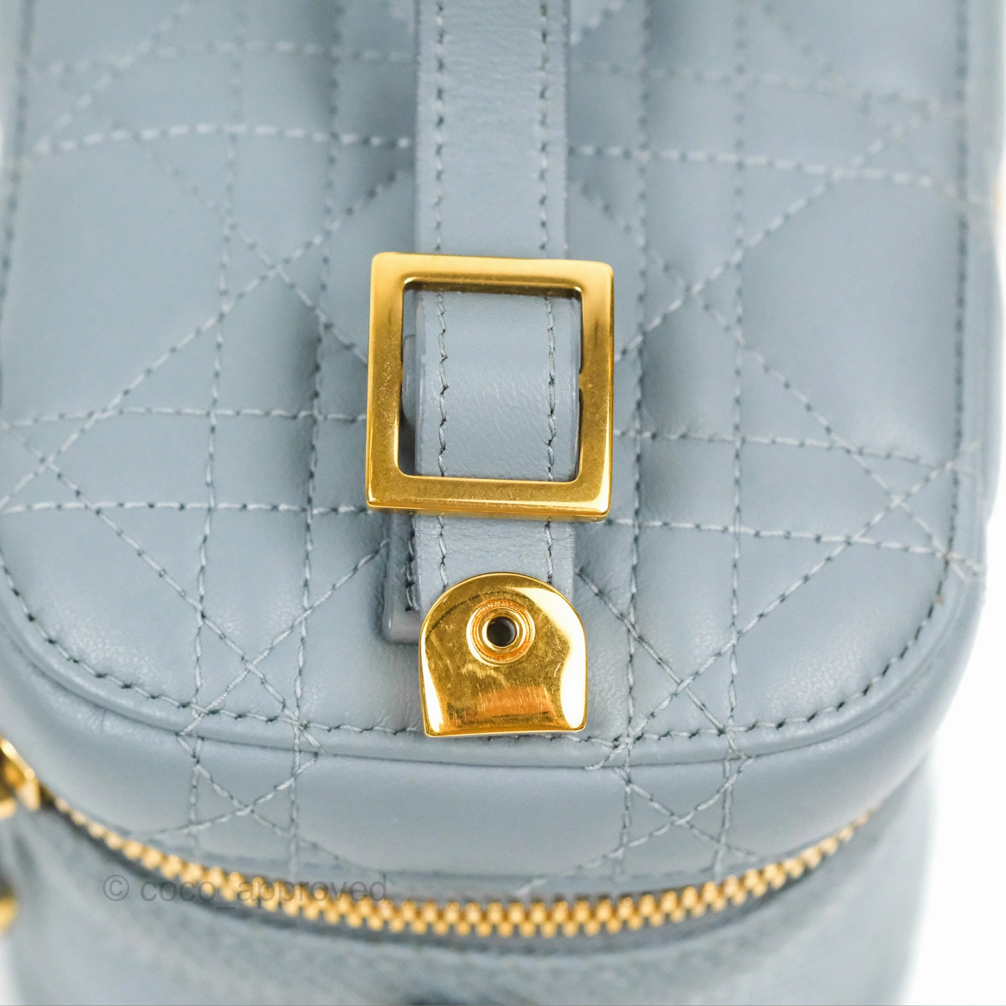 Christian Dior Small Diortravel Vanity Case Cloud Blue Lambskin Cannage