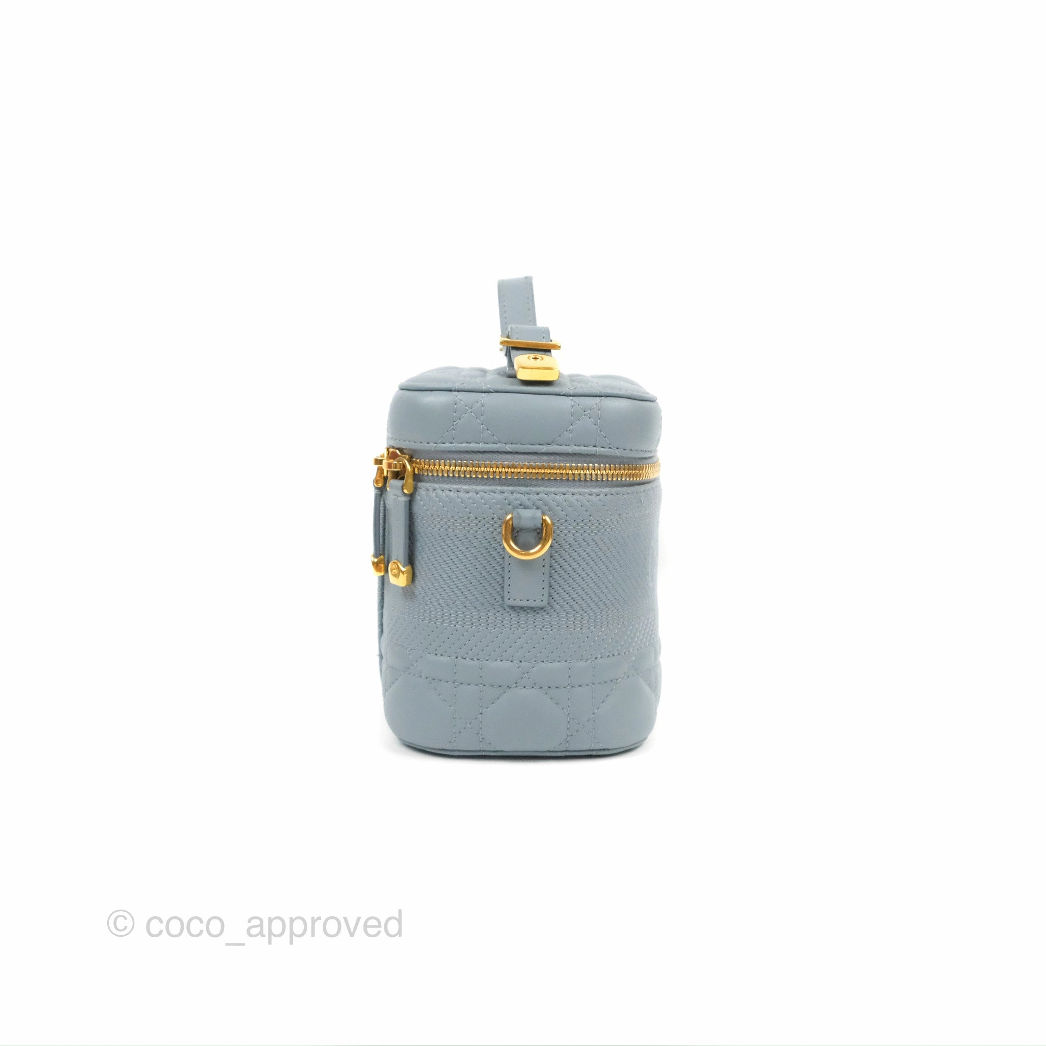 Christian Dior Small Diortravel Vanity Case Cloud Blue Lambskin Cannage