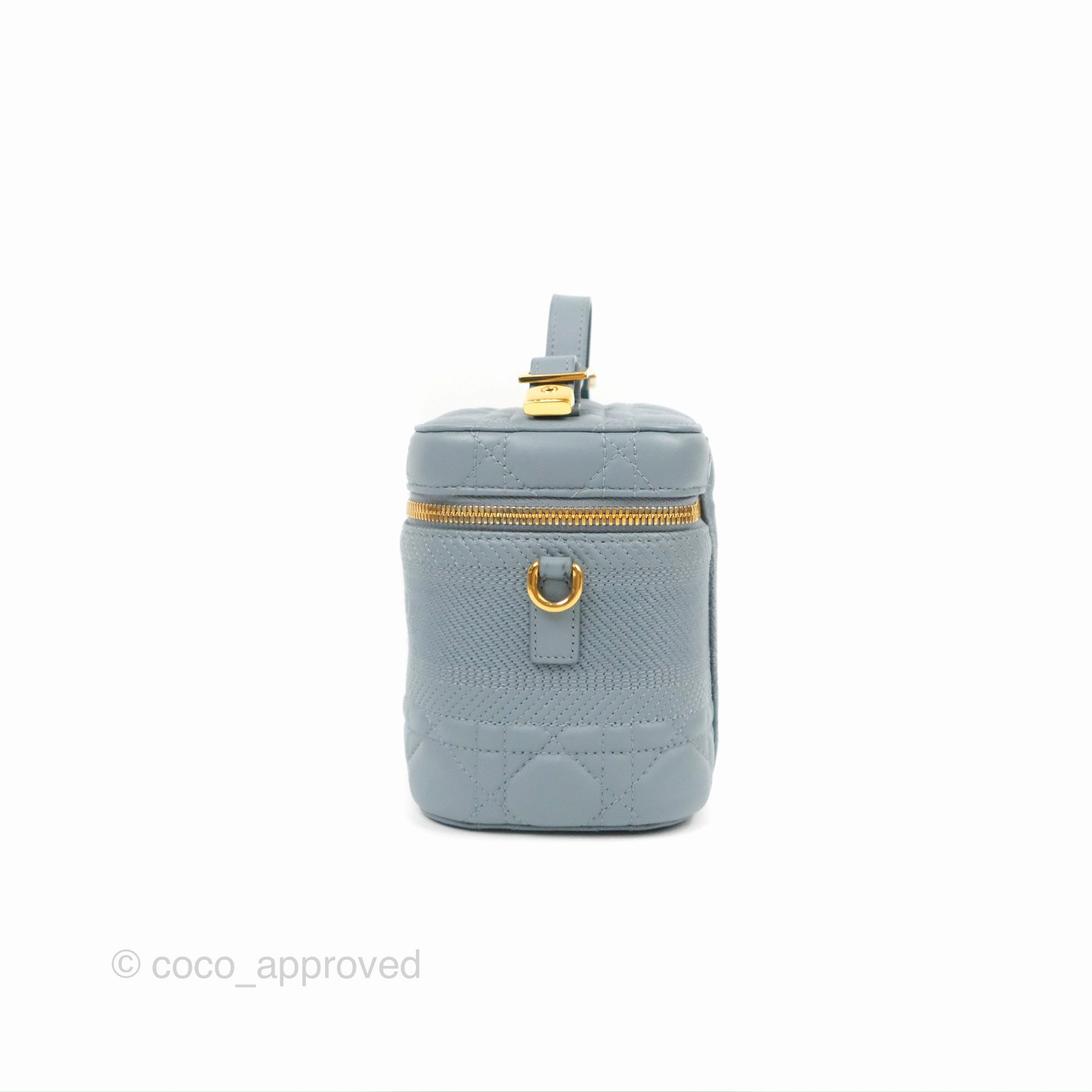 Christian Dior Small Diortravel Vanity Case Cloud Blue Lambskin Cannage