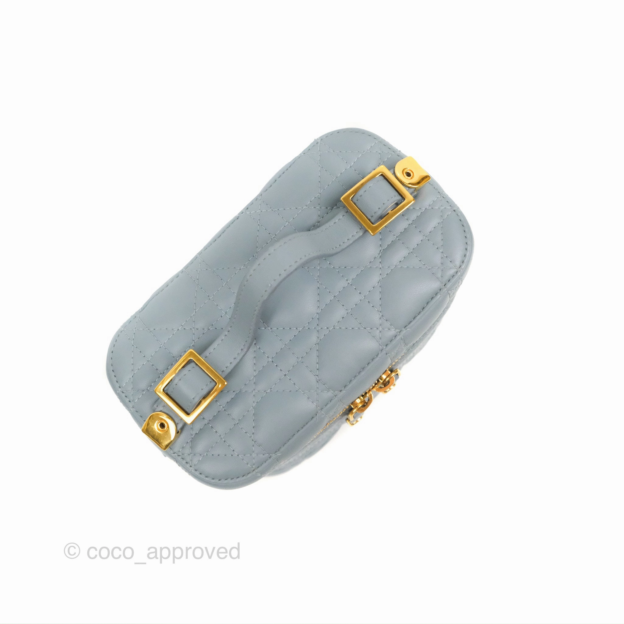 Christian Dior Small Diortravel Vanity Case Cloud Blue Lambskin Cannage