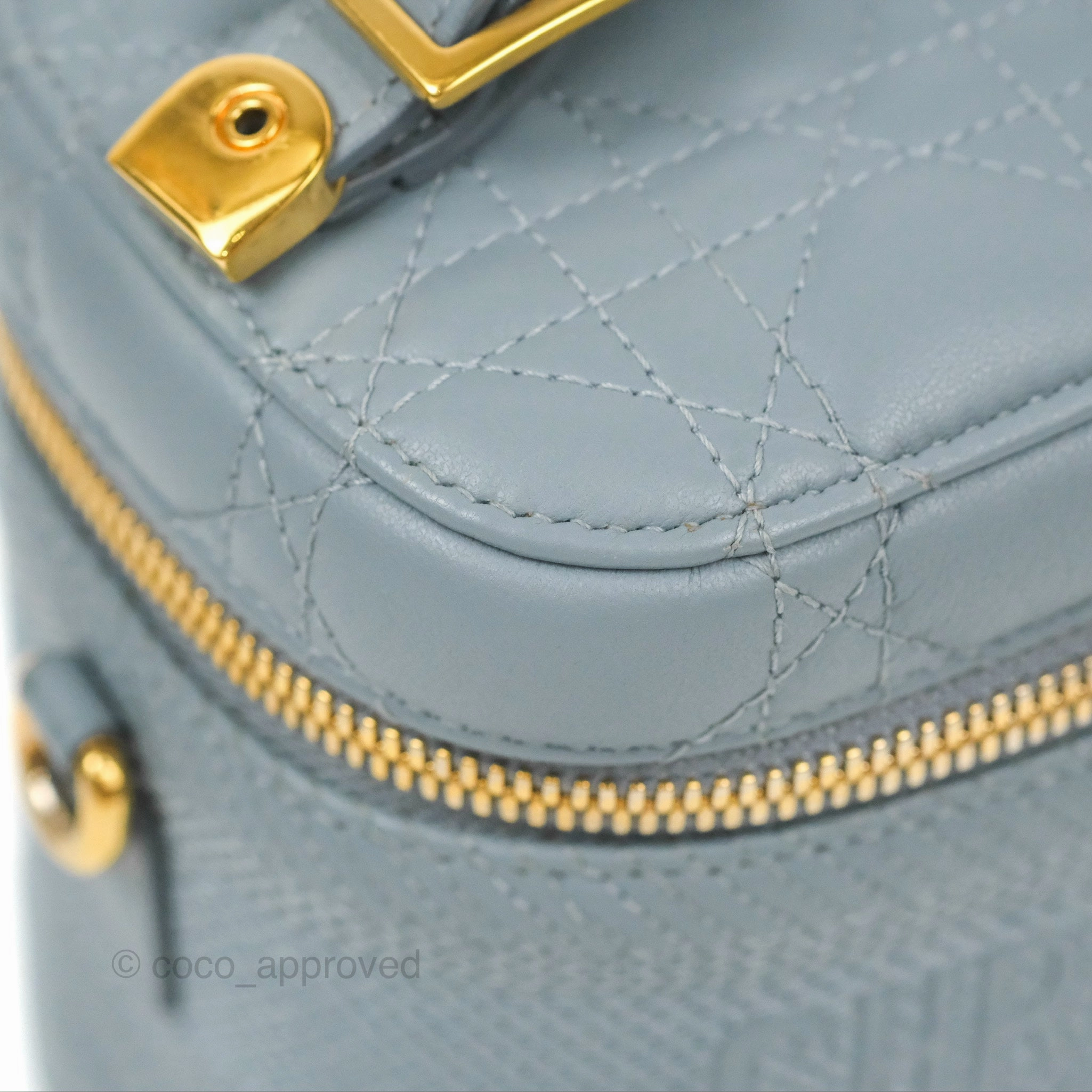 Christian Dior Small Diortravel Vanity Case Cloud Blue Lambskin Cannage