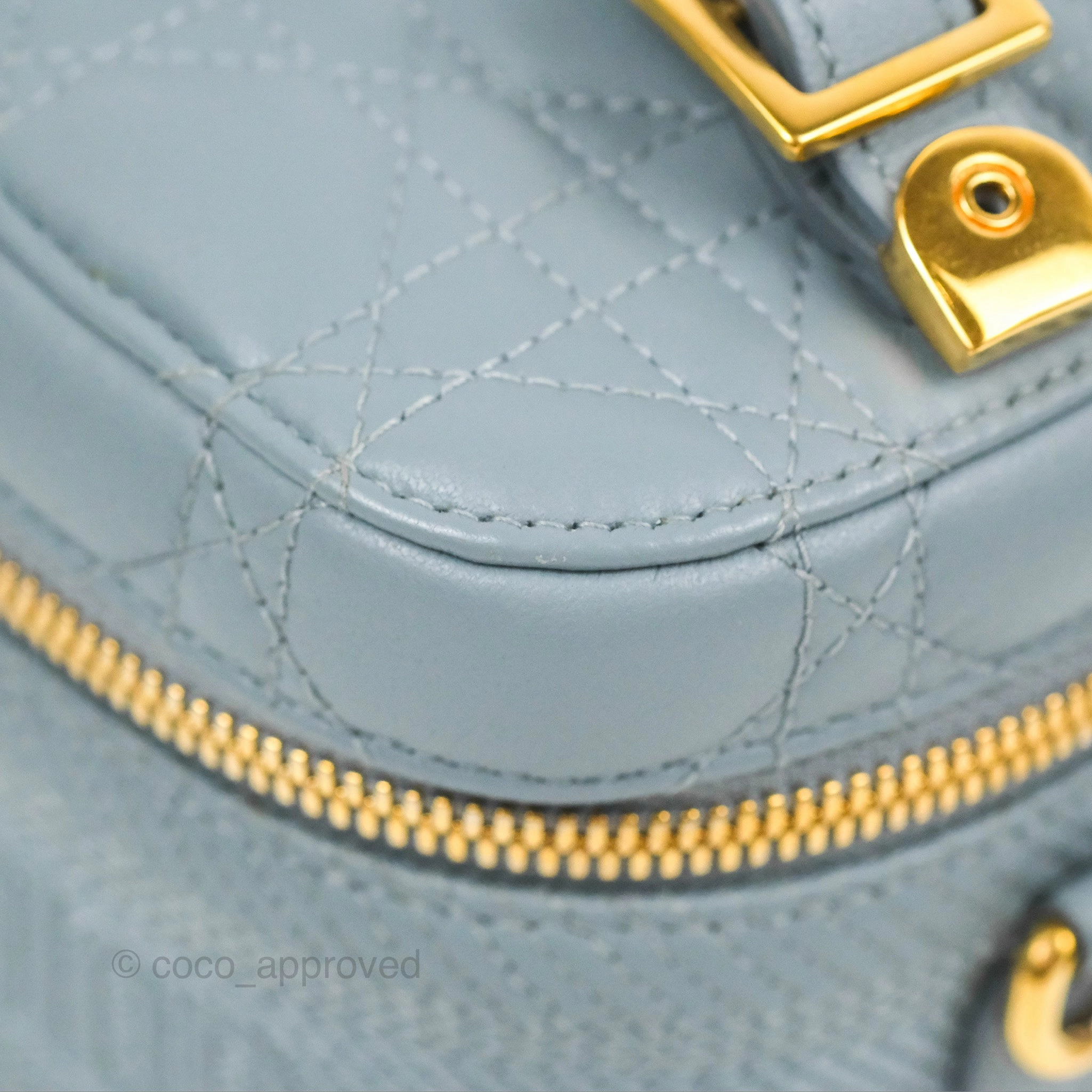 Christian Dior Small Diortravel Vanity Case Cloud Blue Lambskin Cannage
