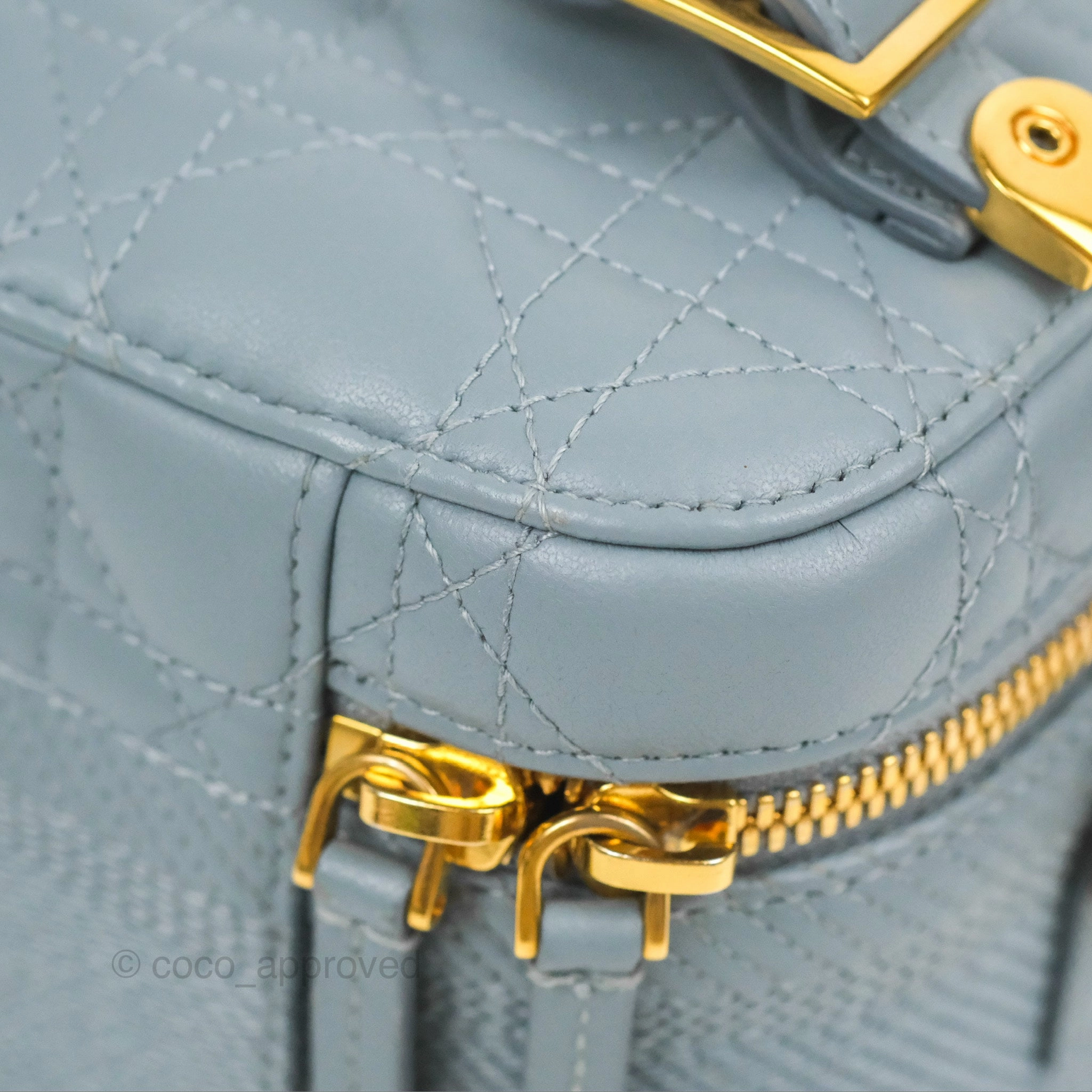 Christian Dior Small Diortravel Vanity Case Cloud Blue Lambskin Cannage