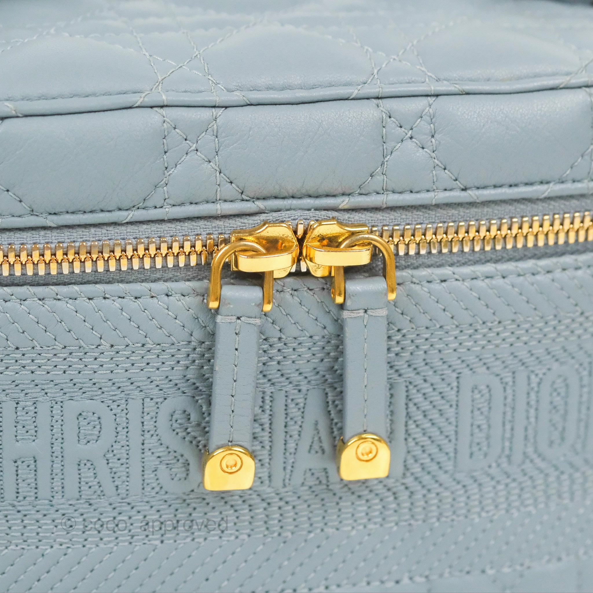 Christian Dior Small Diortravel Vanity Case Cloud Blue Lambskin Cannage