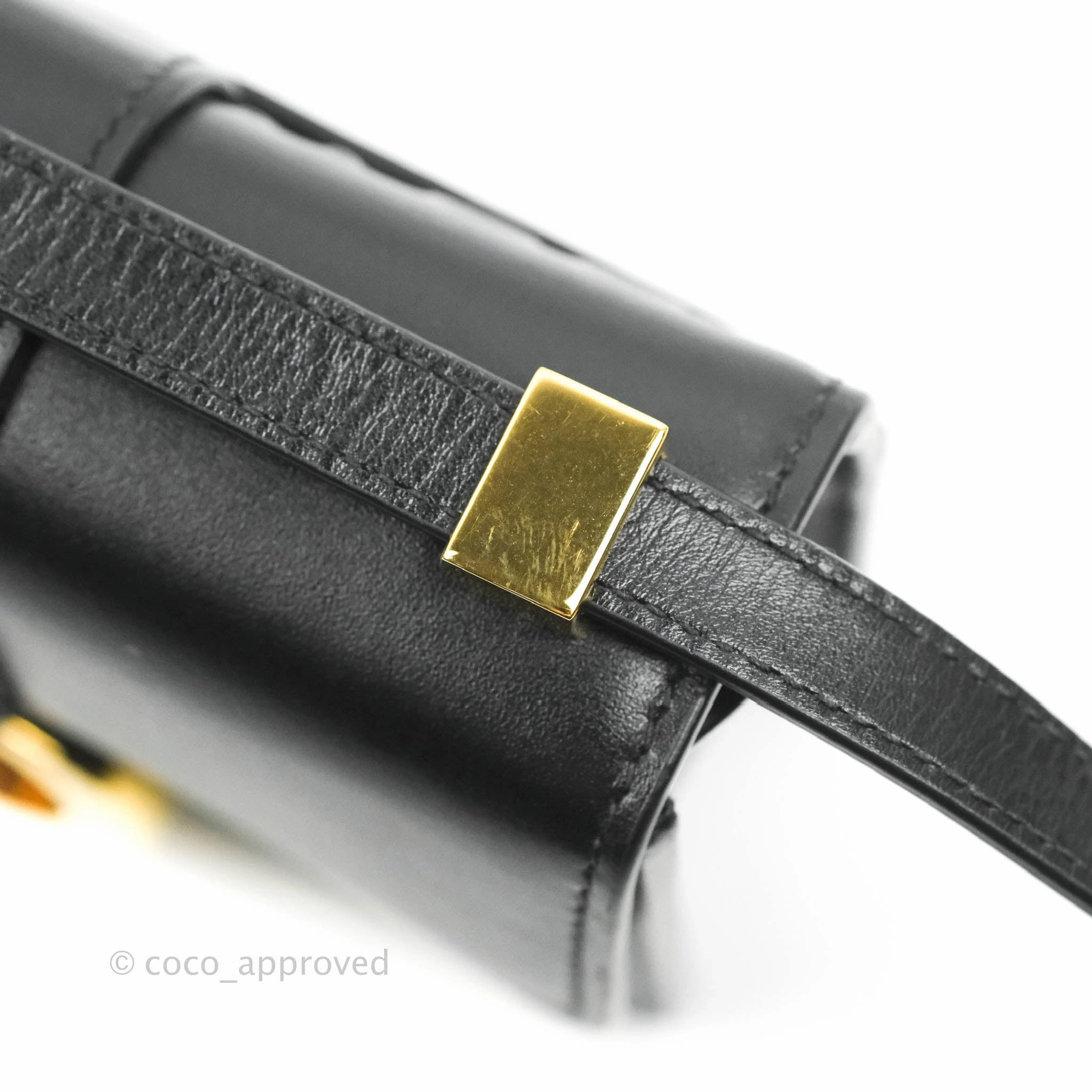 Christian Dior Smooth Calfskin Micro 30 Montaigne Flap Bag Black Gold Hardware