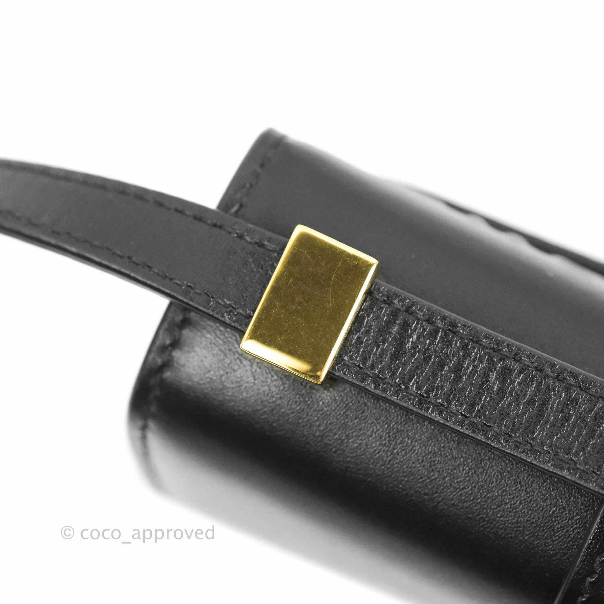 Christian Dior Smooth Calfskin Micro 30 Montaigne Flap Bag Black Gold Hardware
