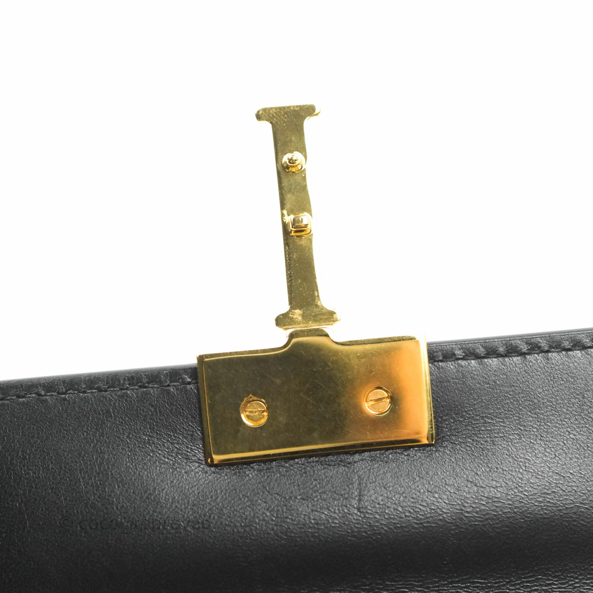 Christian Dior Smooth Calfskin Micro 30 Montaigne Flap Bag Black Gold Hardware