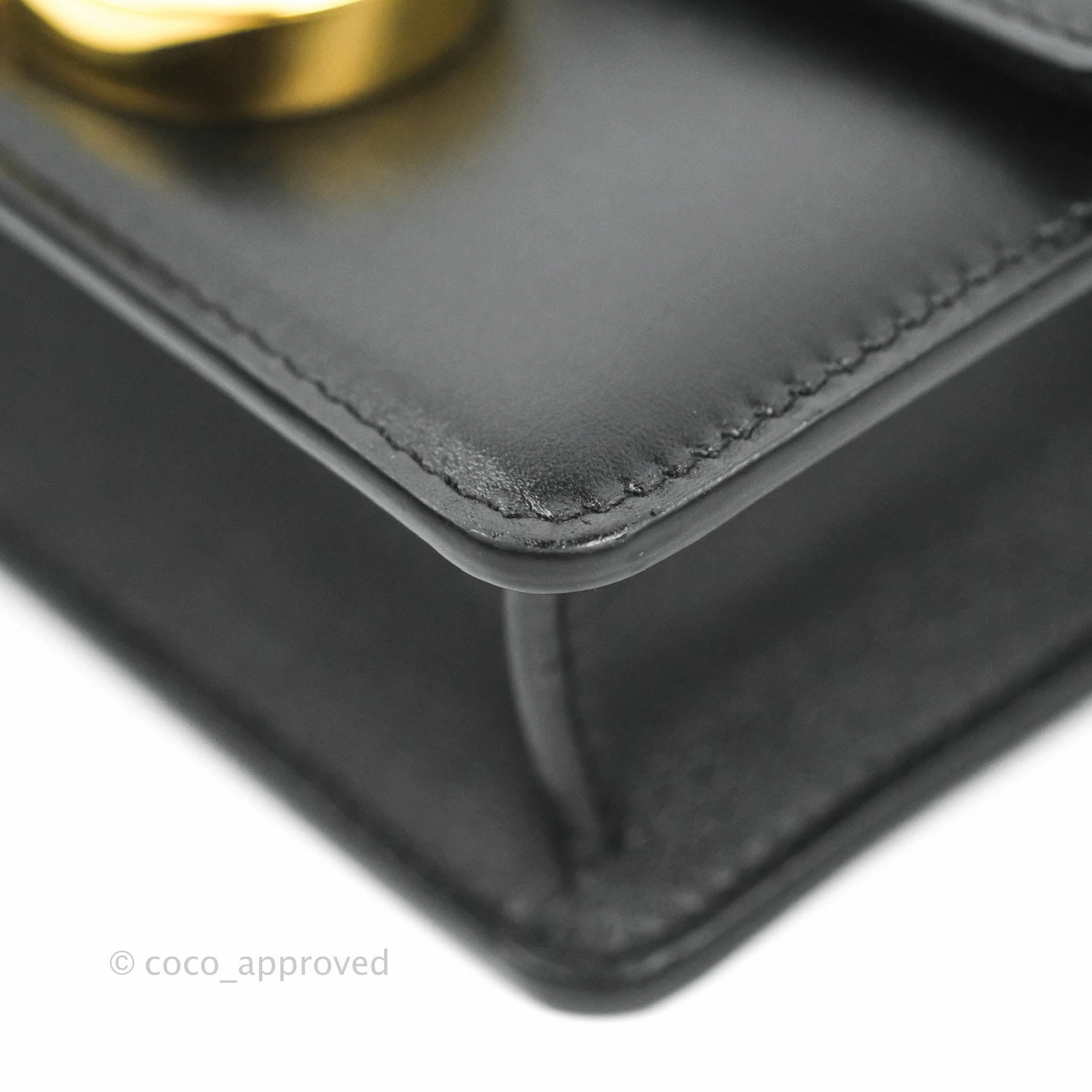 Christian Dior Smooth Calfskin Micro 30 Montaigne Flap Bag Black Gold Hardware