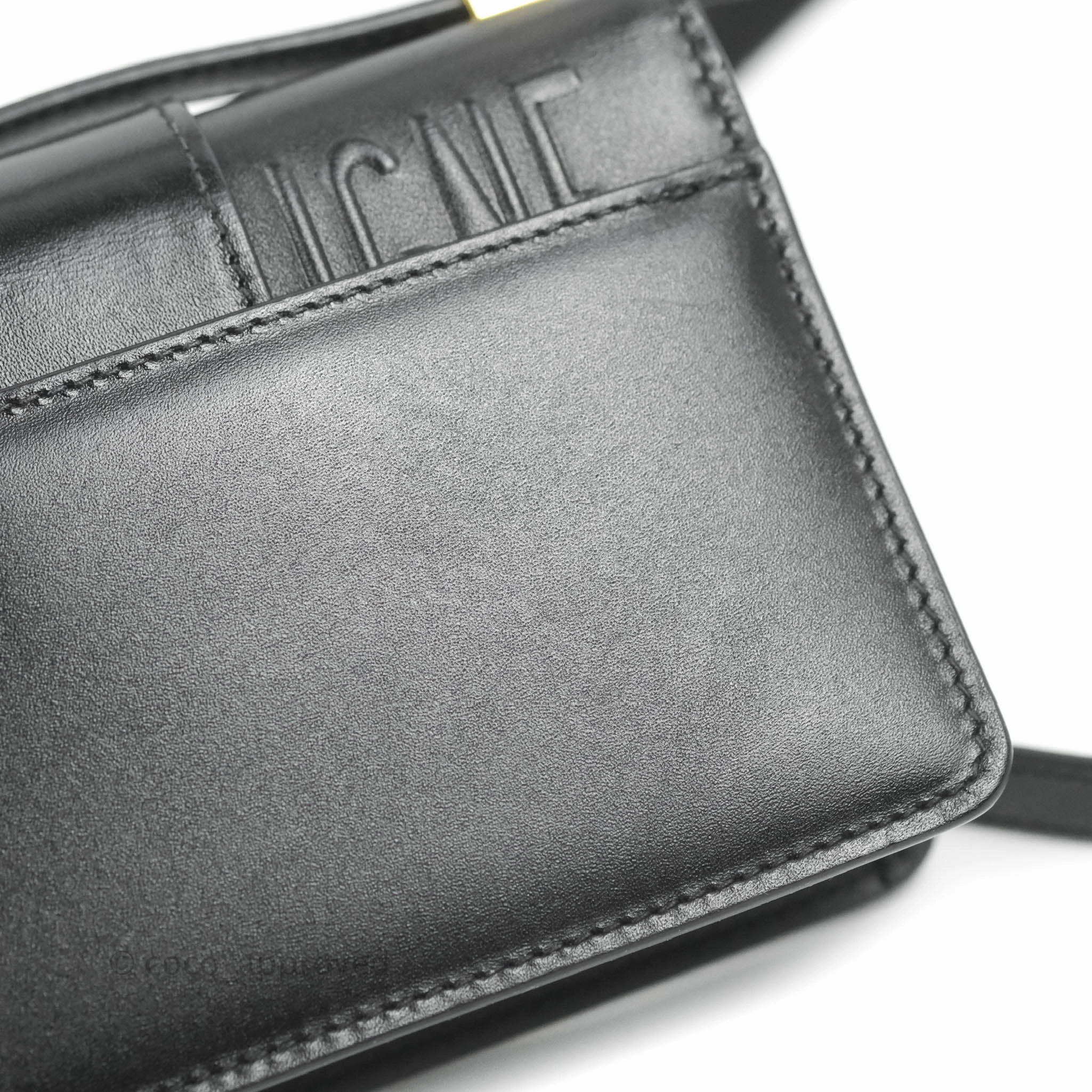 Christian Dior Smooth Calfskin Micro 30 Montaigne Flap Bag Black Gold Hardware