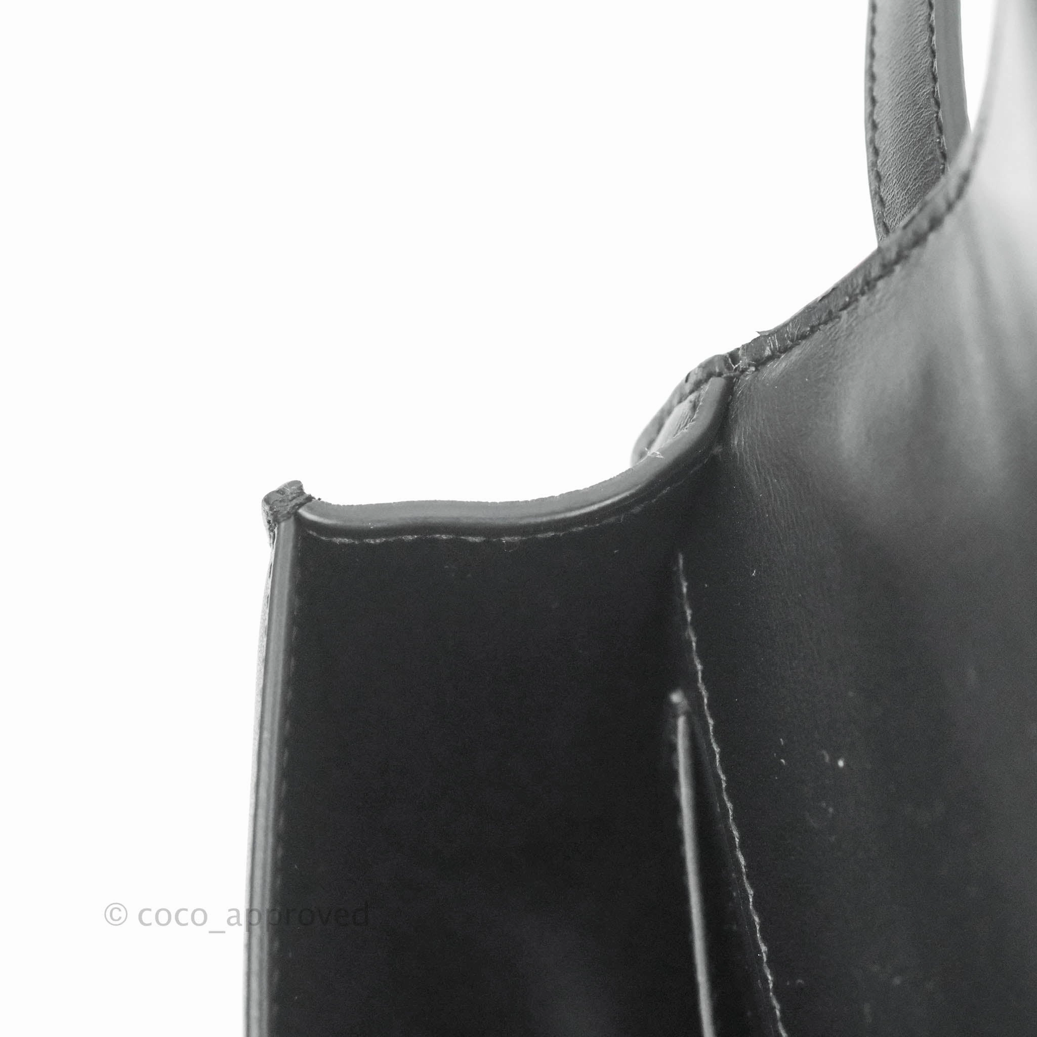 Christian Dior Smooth Calfskin Micro 30 Montaigne Flap Bag Black Gold Hardware