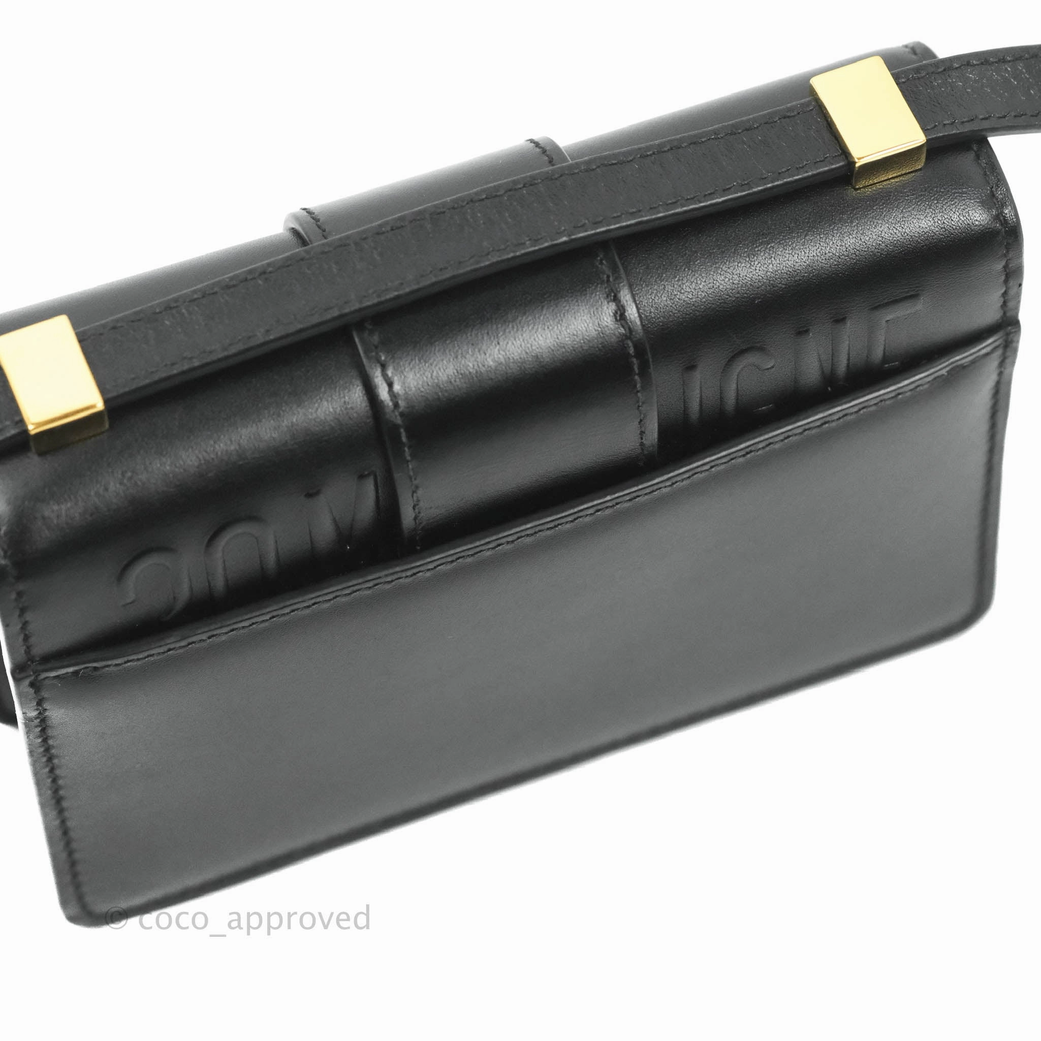 Christian Dior Smooth Calfskin Micro 30 Montaigne Flap Bag Black Gold Hardware