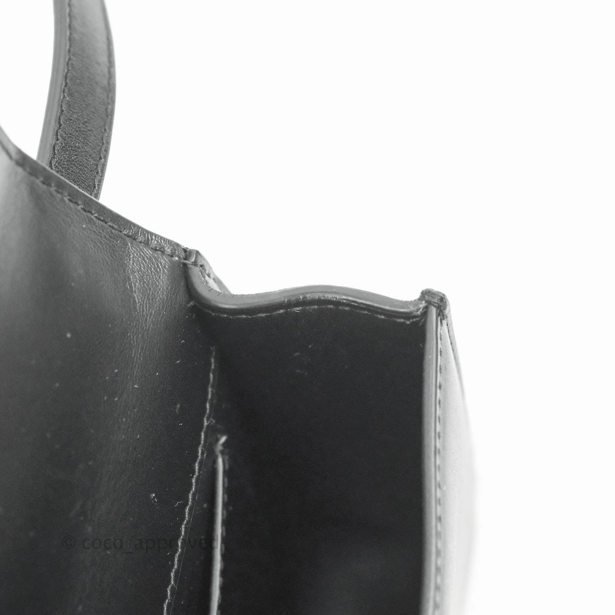 Christian Dior Smooth Calfskin Micro 30 Montaigne Flap Bag Black Gold Hardware