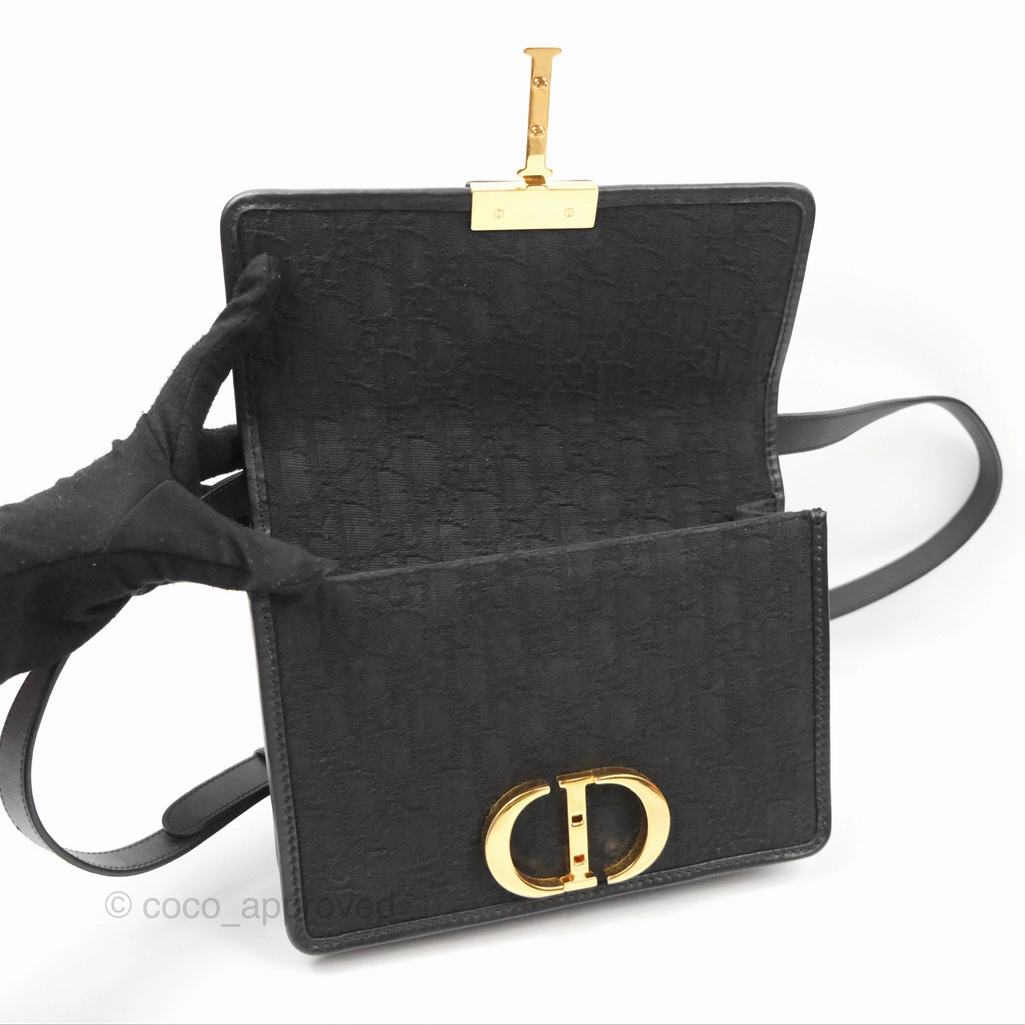 Dior 30 Montaigne Bag Black Dior Oblique Jacquard
