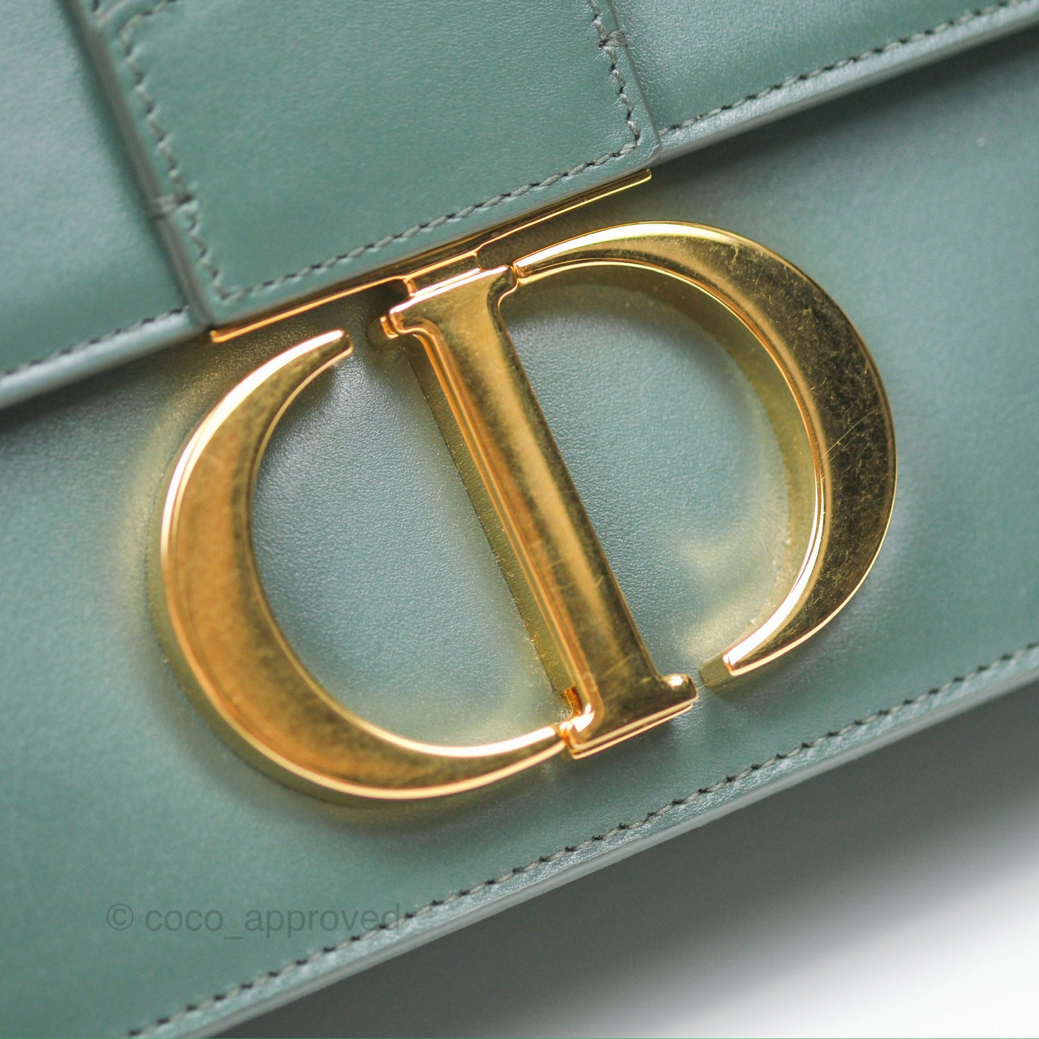 Dior 30 Montaigne Bag Teal Green Box Calfskin