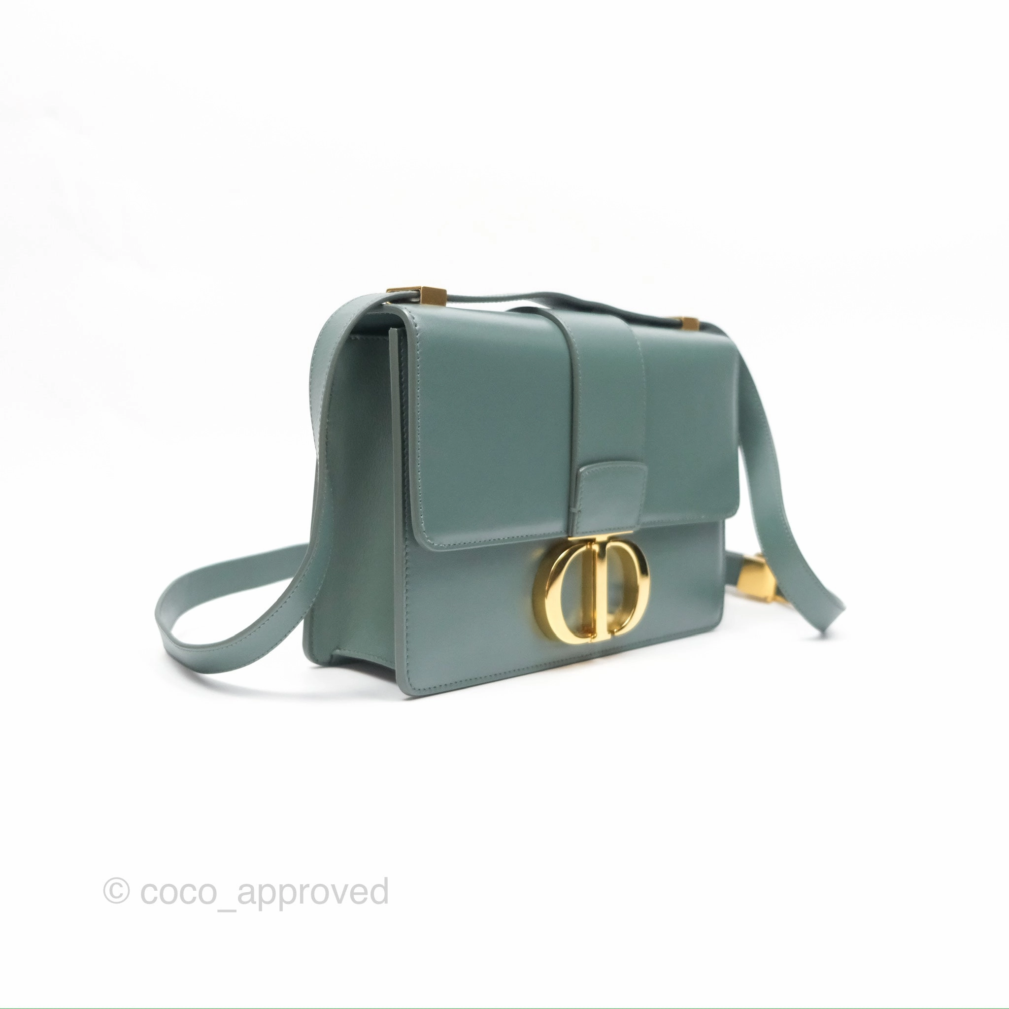Dior 30 Montaigne Bag Teal Green Box Calfskin