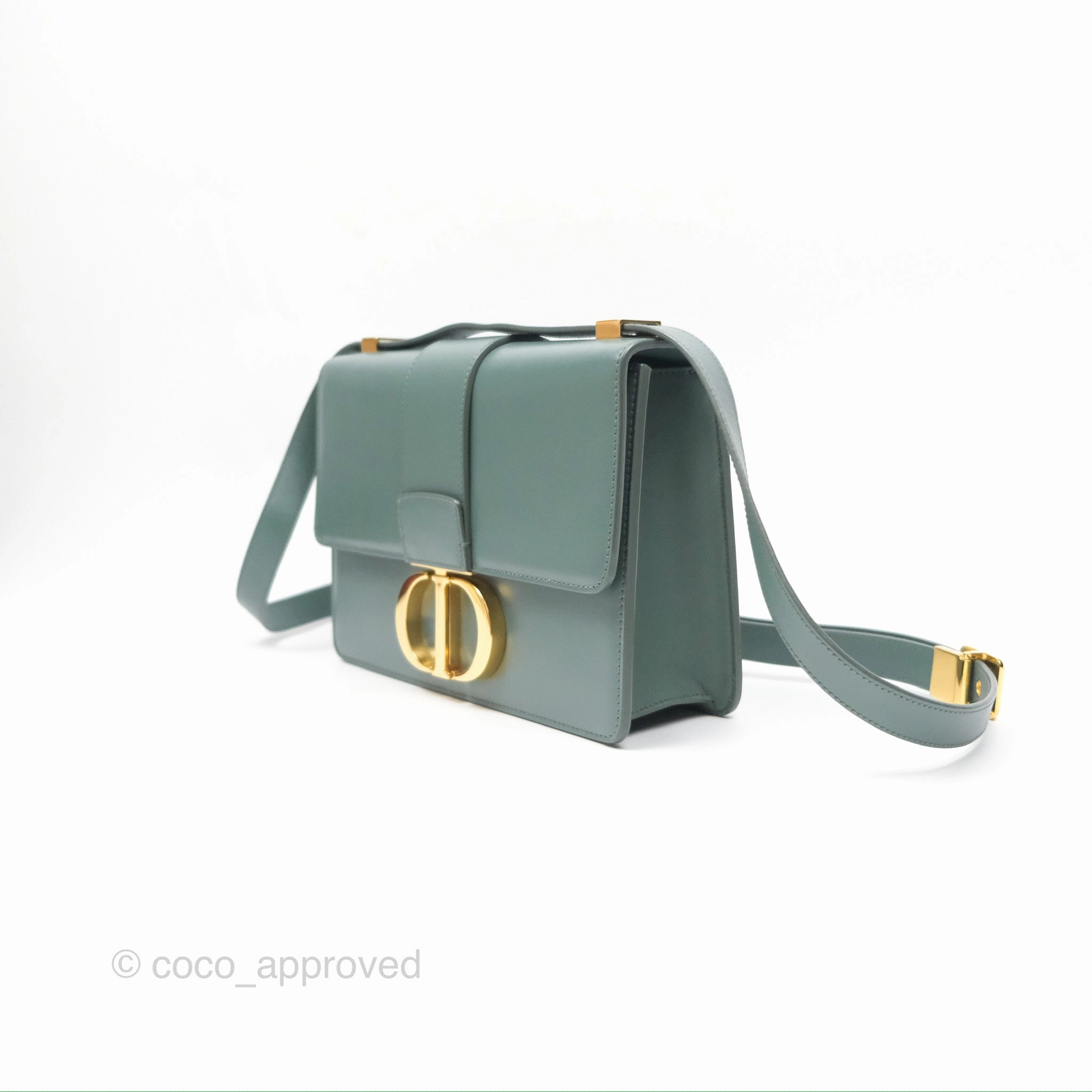 Dior 30 Montaigne Bag Teal Green Box Calfskin