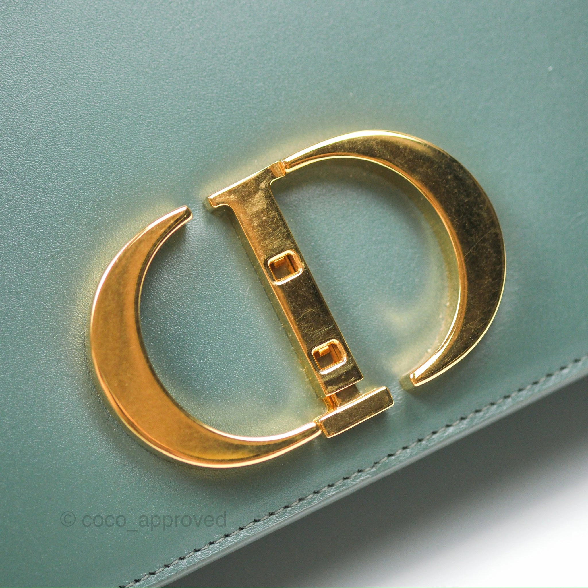 Dior 30 Montaigne Bag Teal Green Box Calfskin
