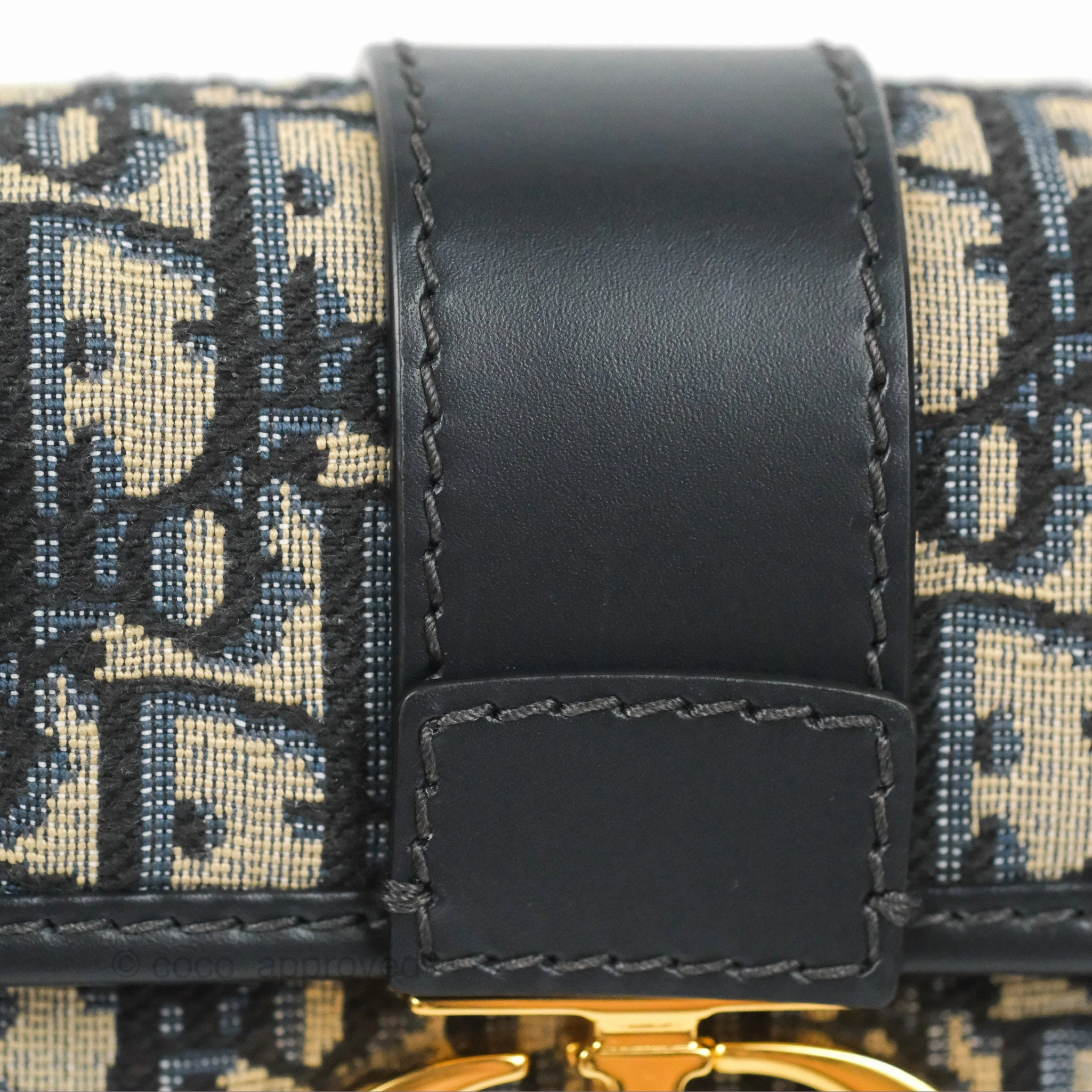 Dior 30 Montaigne East-West Bag With Chain Blue Dior Oblique Jacquard