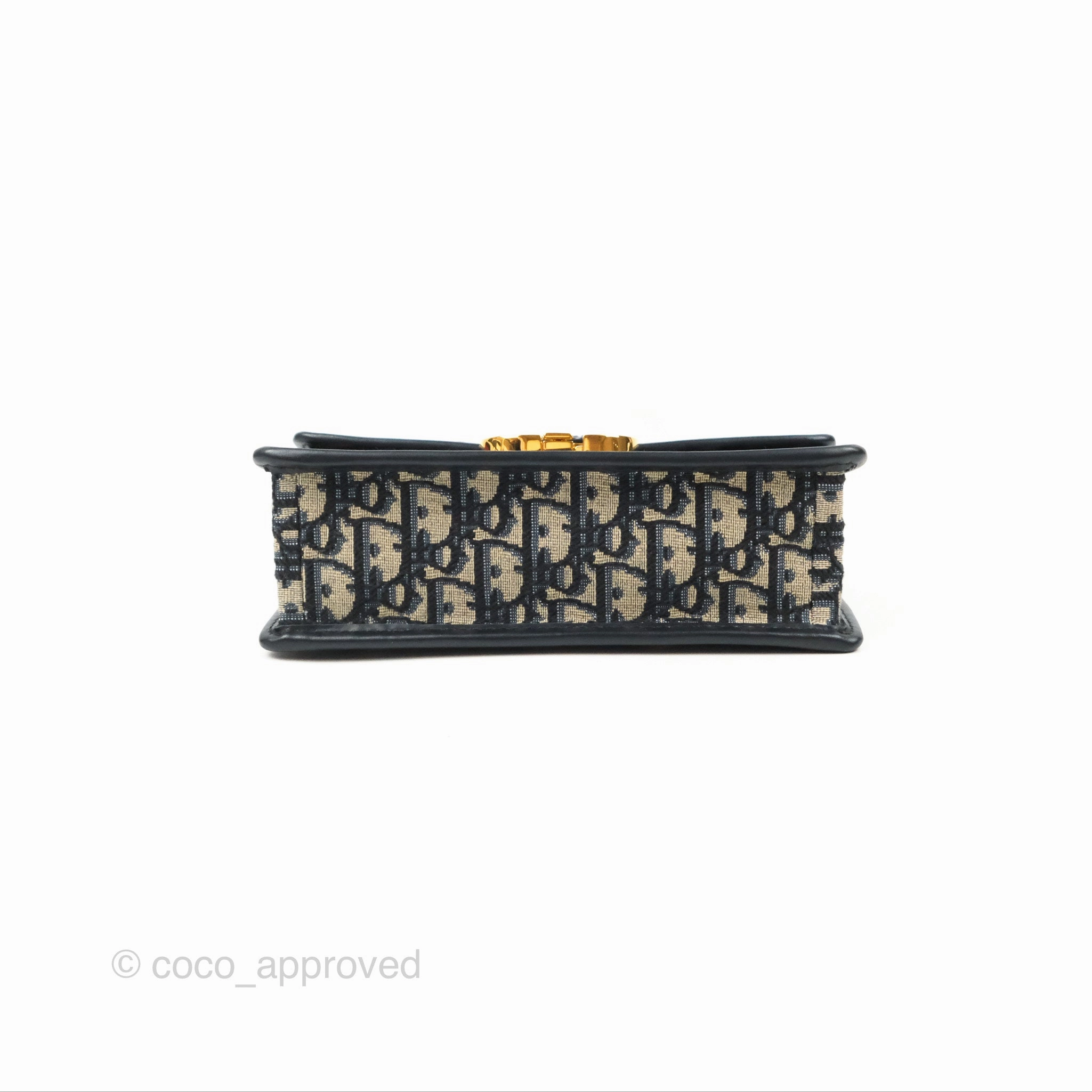 Dior 30 Montaigne East-West Bag With Chain Blue Dior Oblique Jacquard