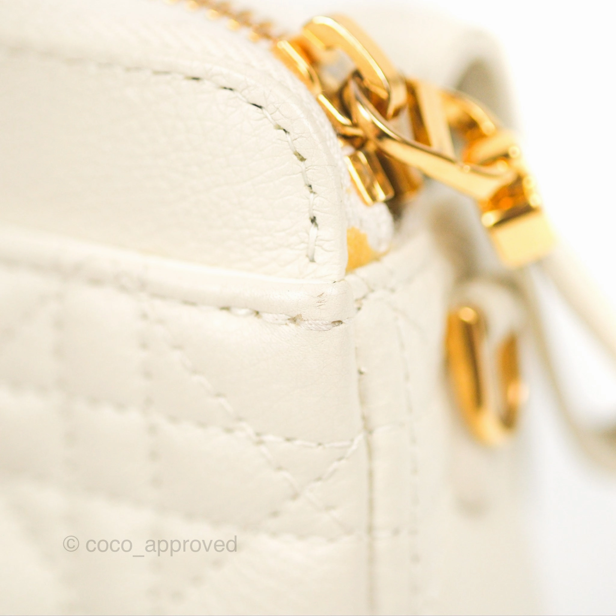 Dior Caro Pouch with Chain Latte Supple Cannage Calfskin