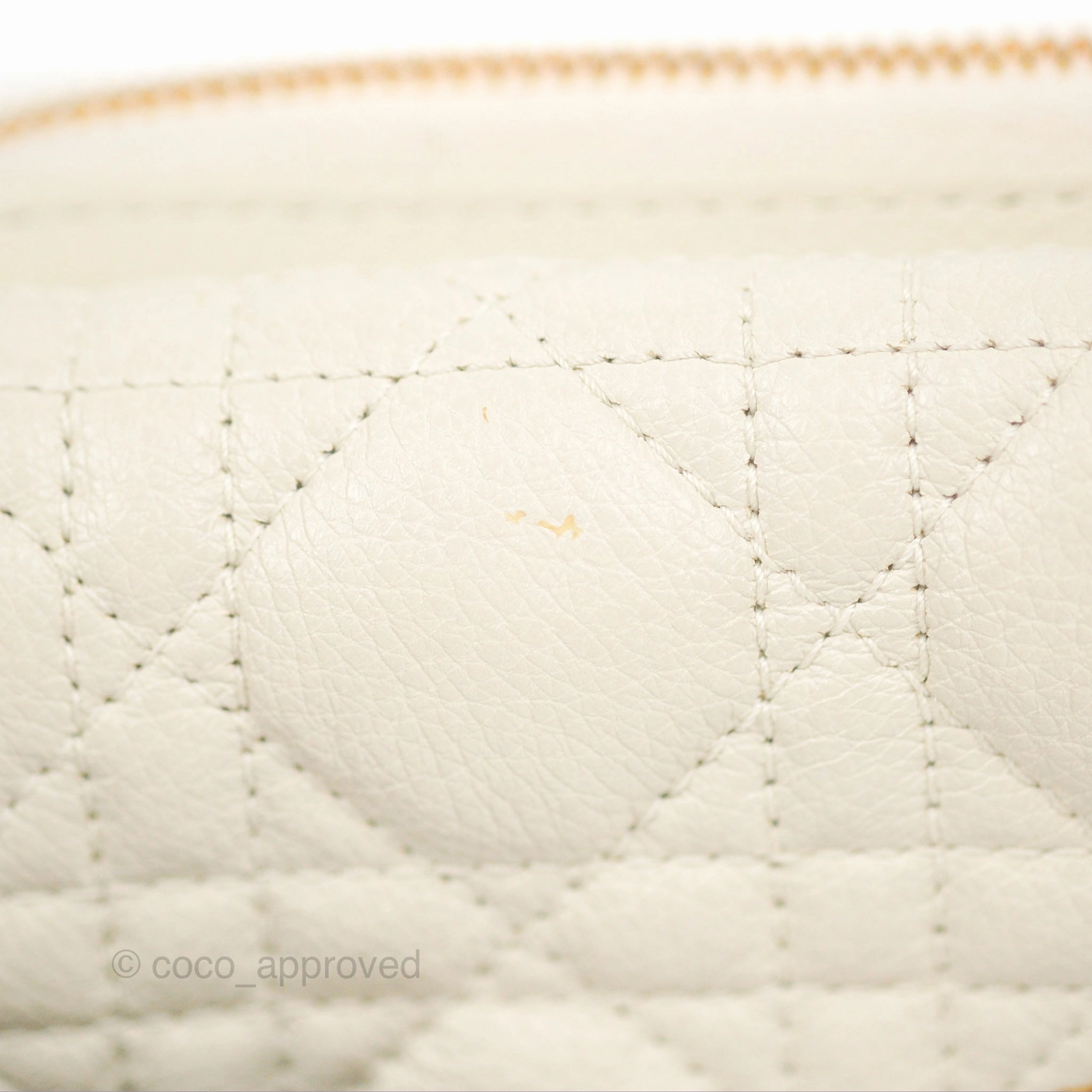 Dior Caro Pouch with Chain Latte Supple Cannage Calfskin
